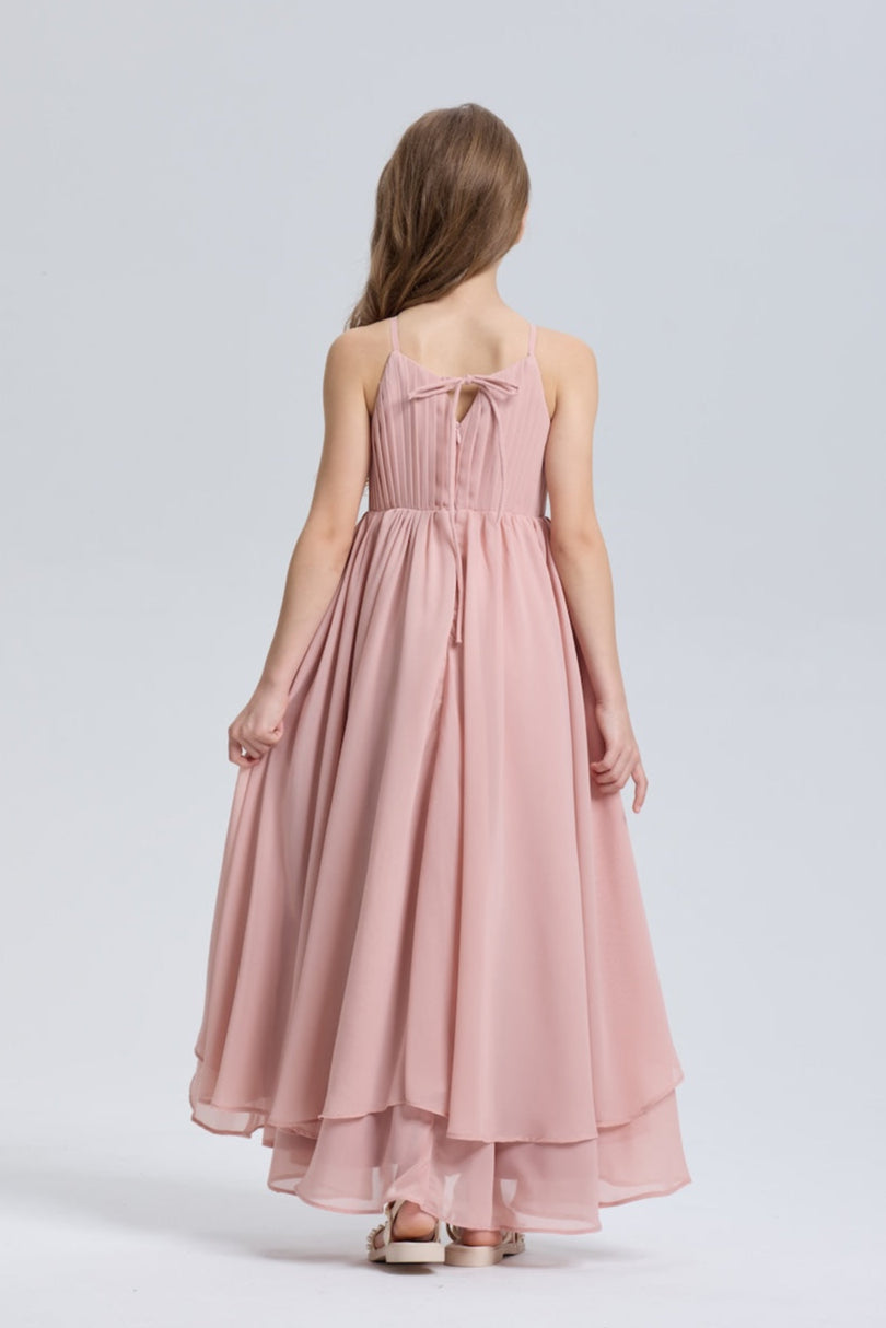 Ruffle A-Line Halter Chiffon Flower Girl Dress
