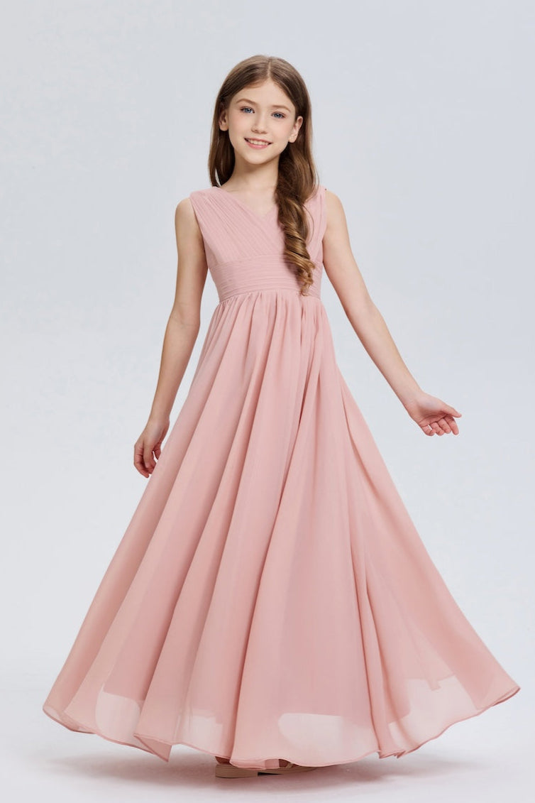 Girls Pink Maxi Dress Elegant Sleeveless Wedding Guest | Fynony Girls Pink Maxi Dress Elegant Sleeveless Wedding Guest | Fynony