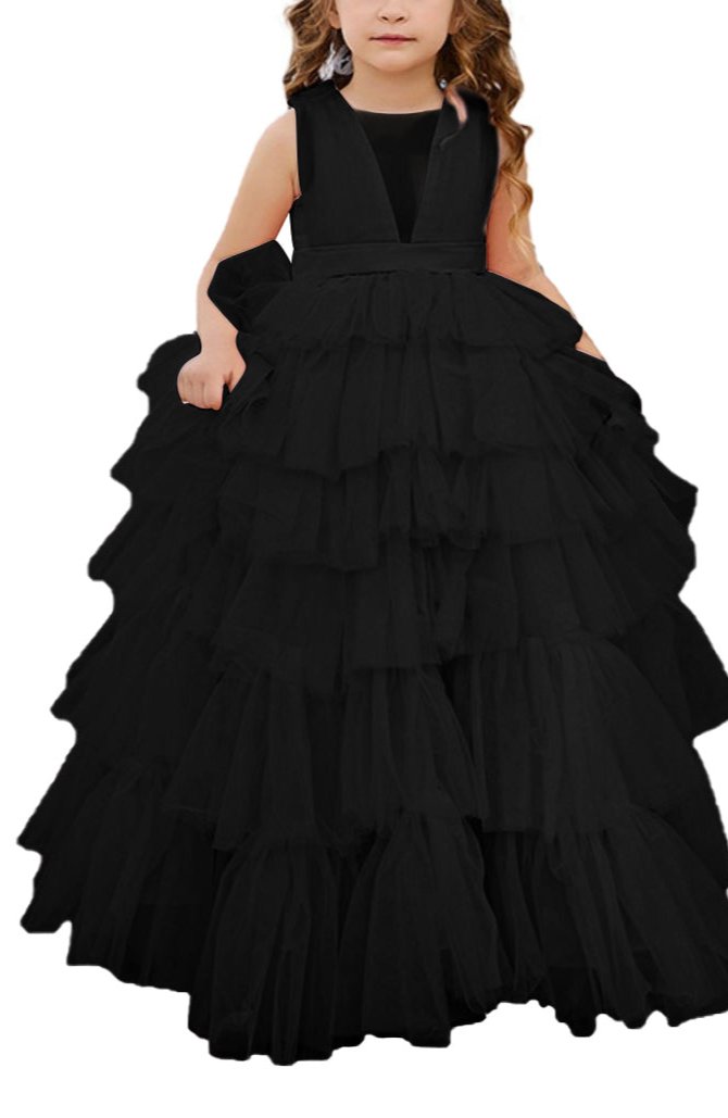 "Spitzen-Tüll-Blumenmädchenkleid"