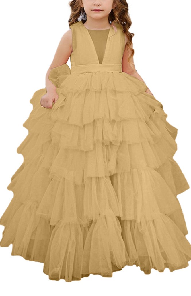 "Spitzen-Tüll-Blumenmädchenkleid"