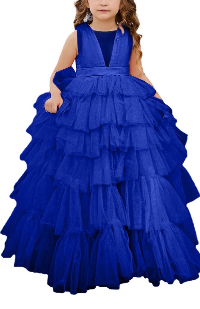 "Spitzen-Tüll-Blumenmädchenkleid"