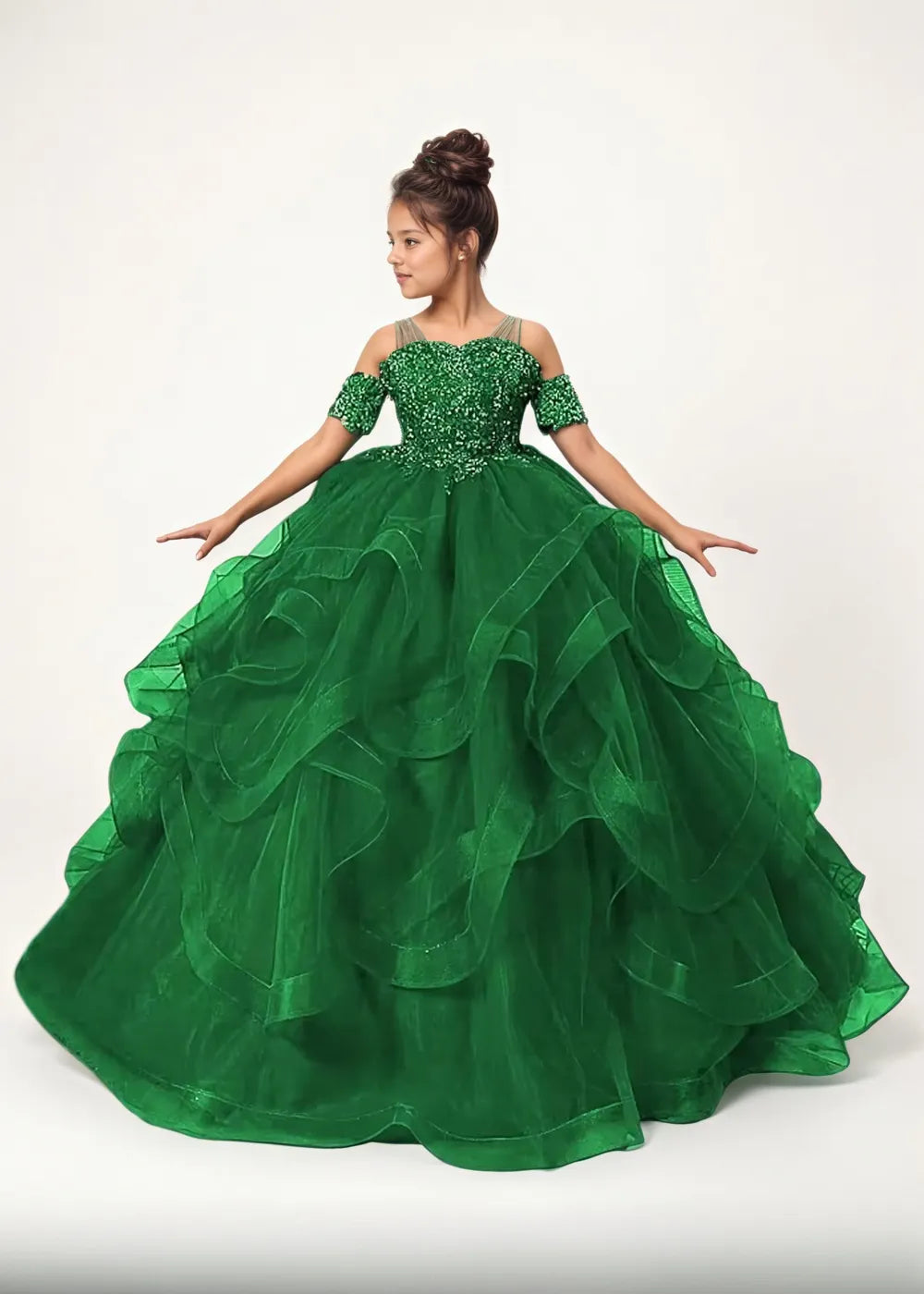 Luxury Off-Shoulder Flower Girl Dress Princess Pageant Gown for Girls | Fynony Luxury Off-Shoulder Flower Girl Dress Princess Pageant Gown for Girls | Fynony