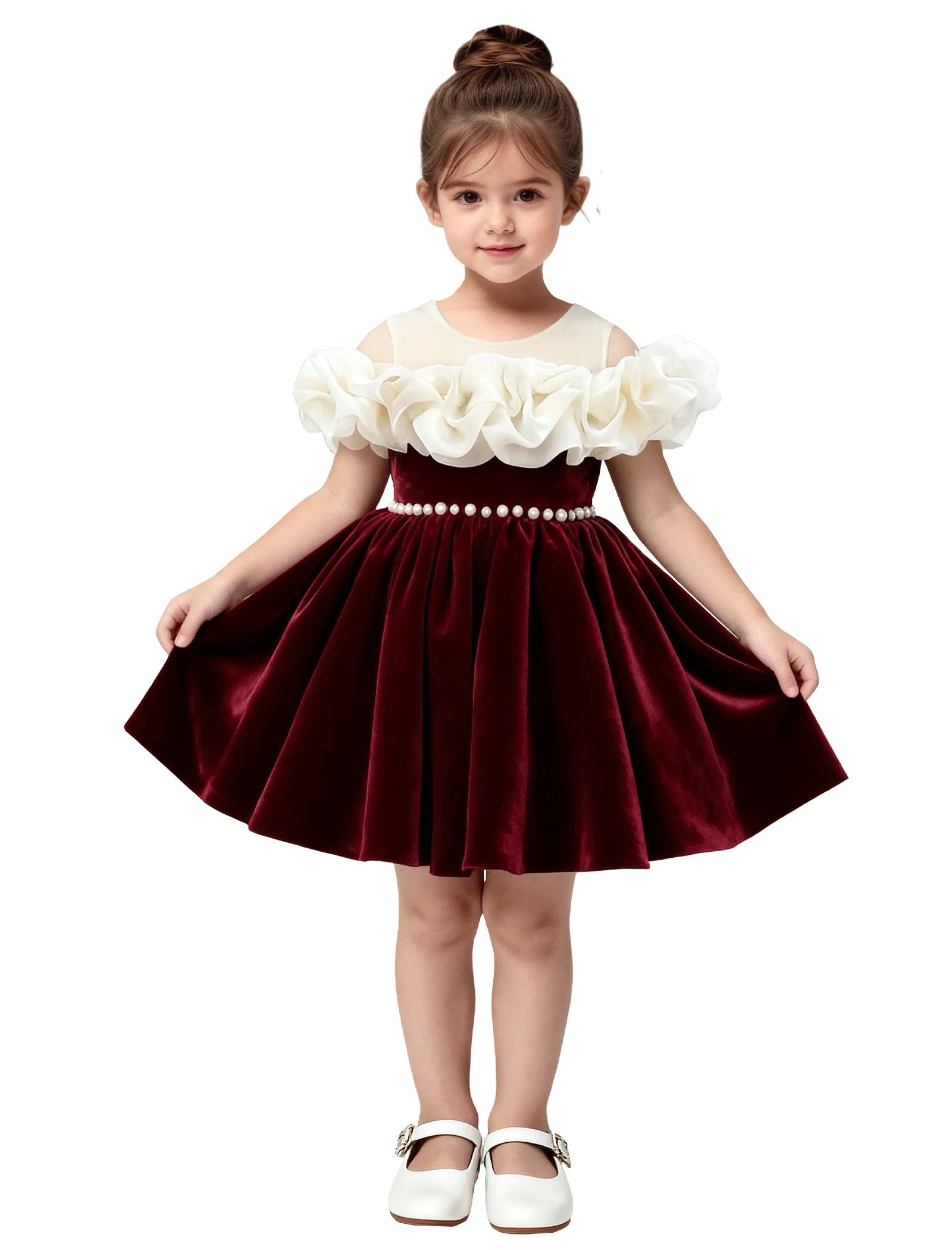 Unique Pageant Velvet Dress for Little Girls