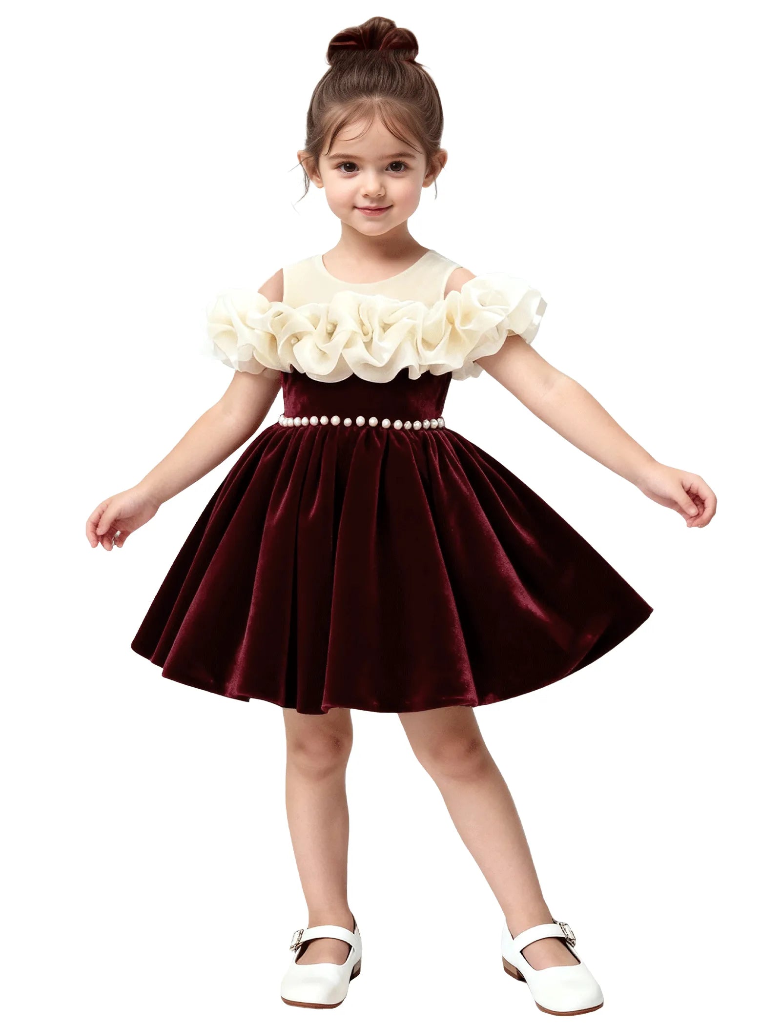 Unique Pageant Velvet Dress for Little Girls