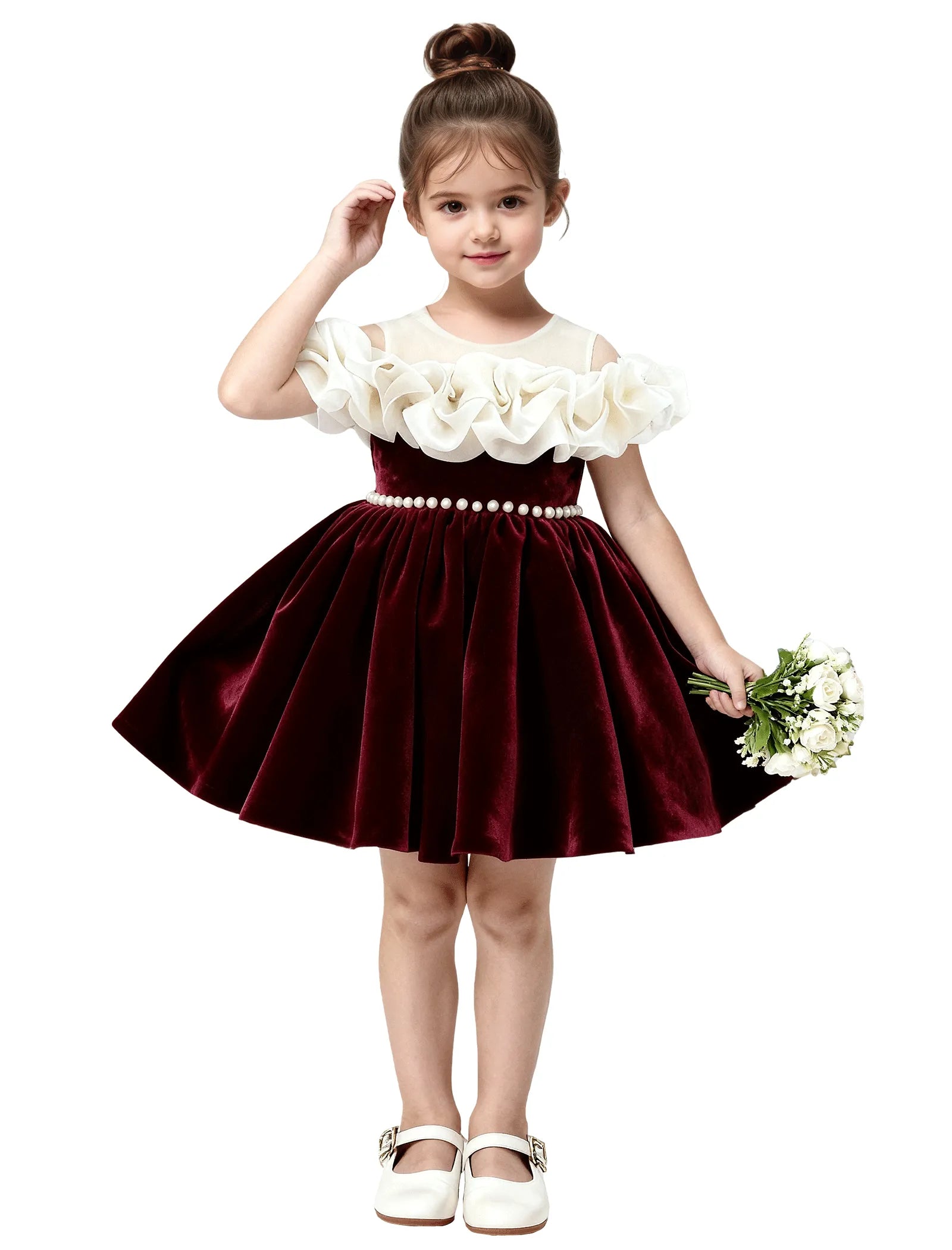 Unique Pageant Velvet Dress for Little Girls