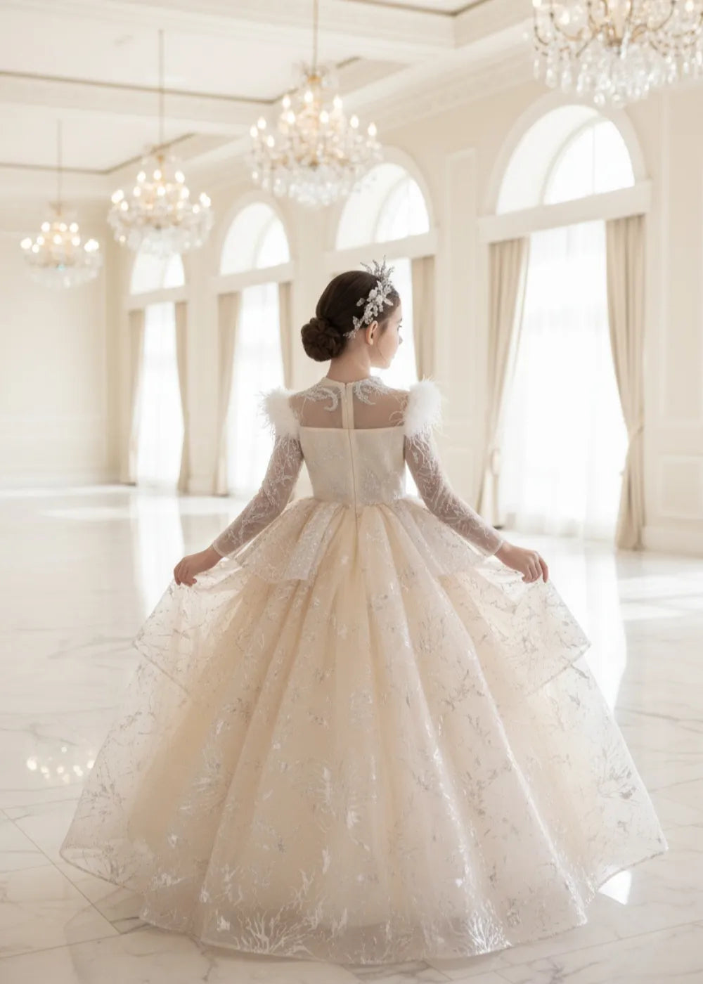 Royal Lace Princess Ball Gown for Girls