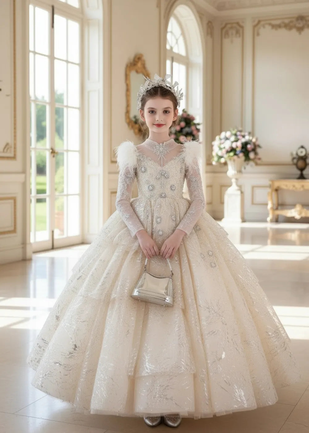 Royal Lace Princess Ball Gown for Girls