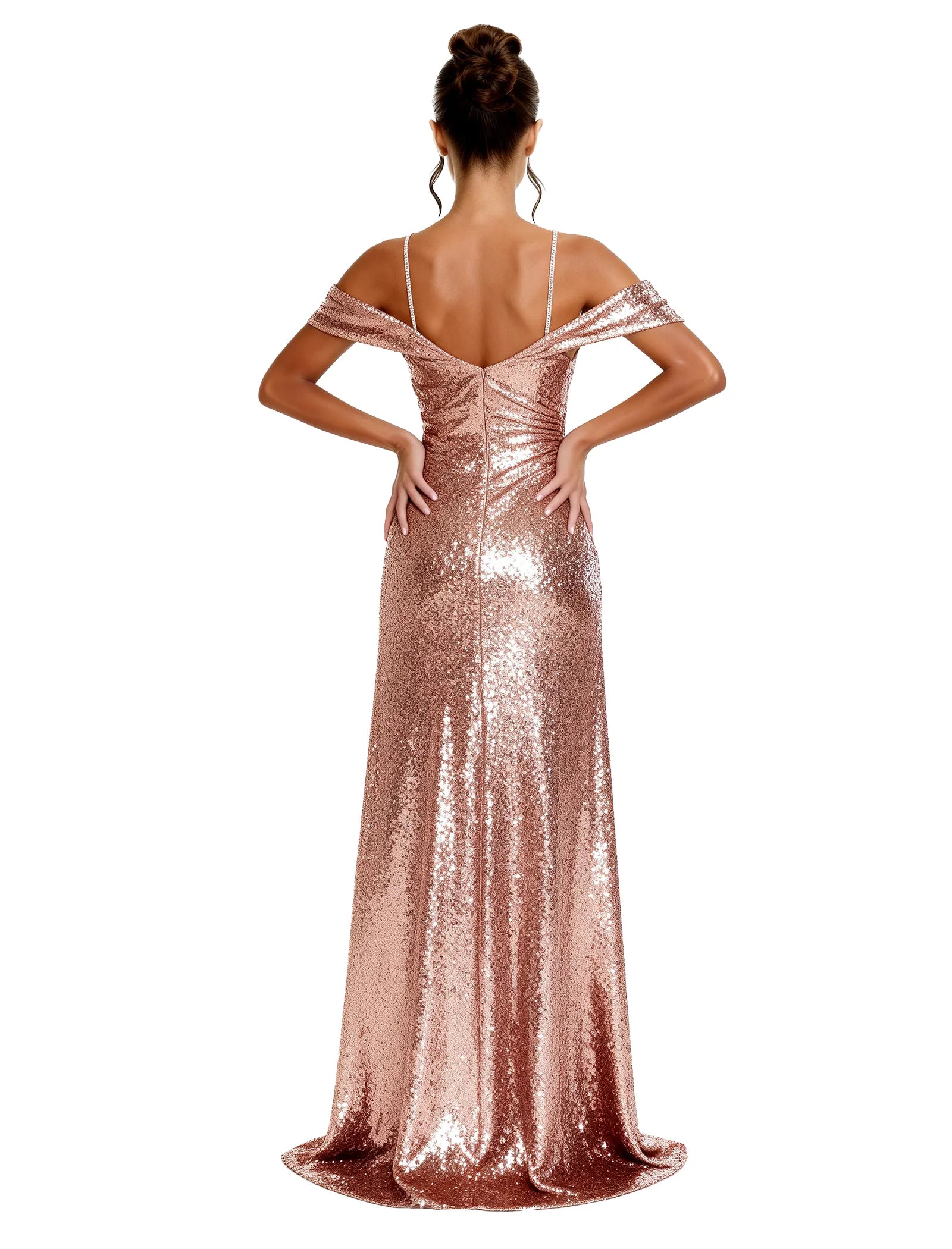 Glam Sequin Off Shoulder Dress