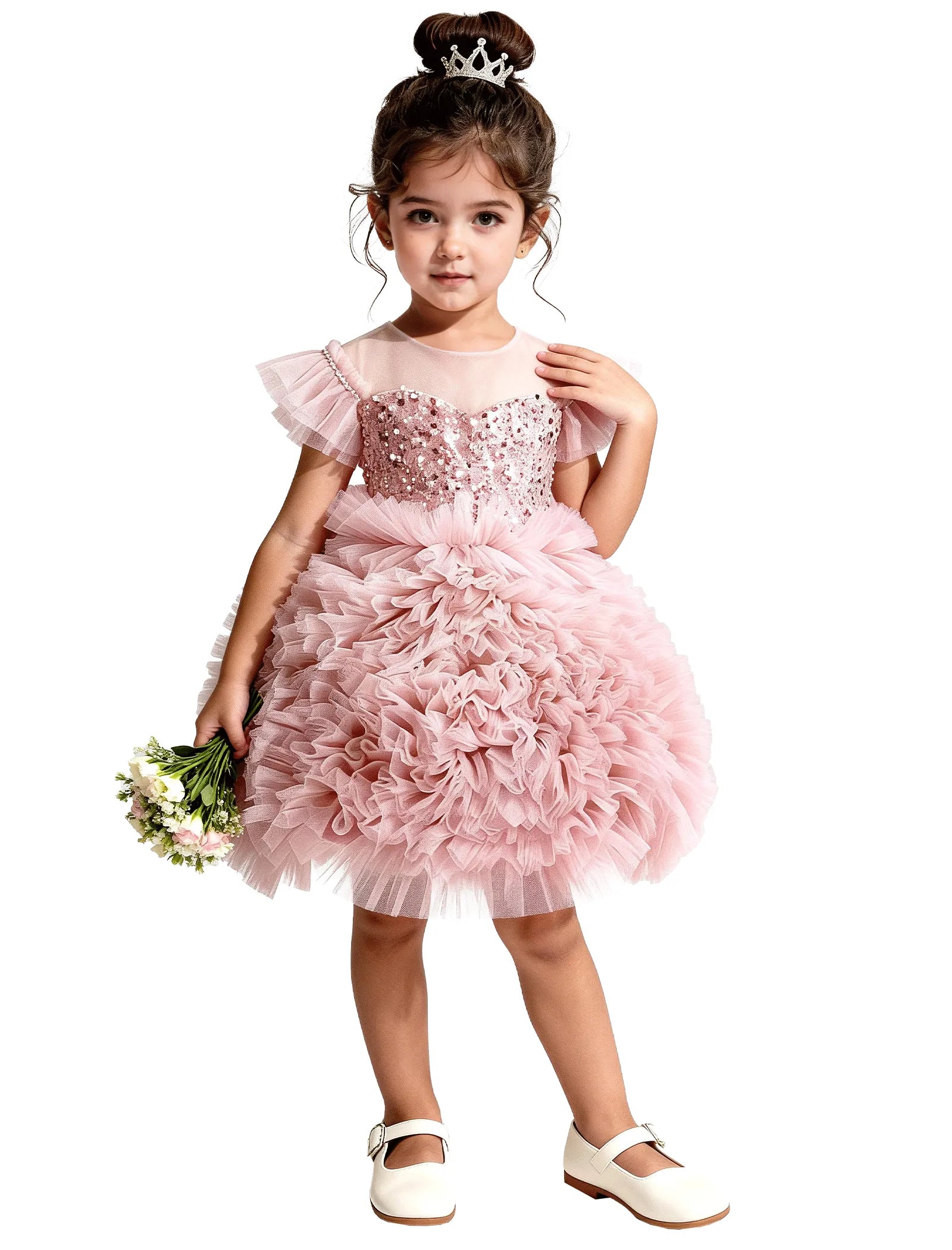 Sequin Puff Sleeve Toddler Party Dress