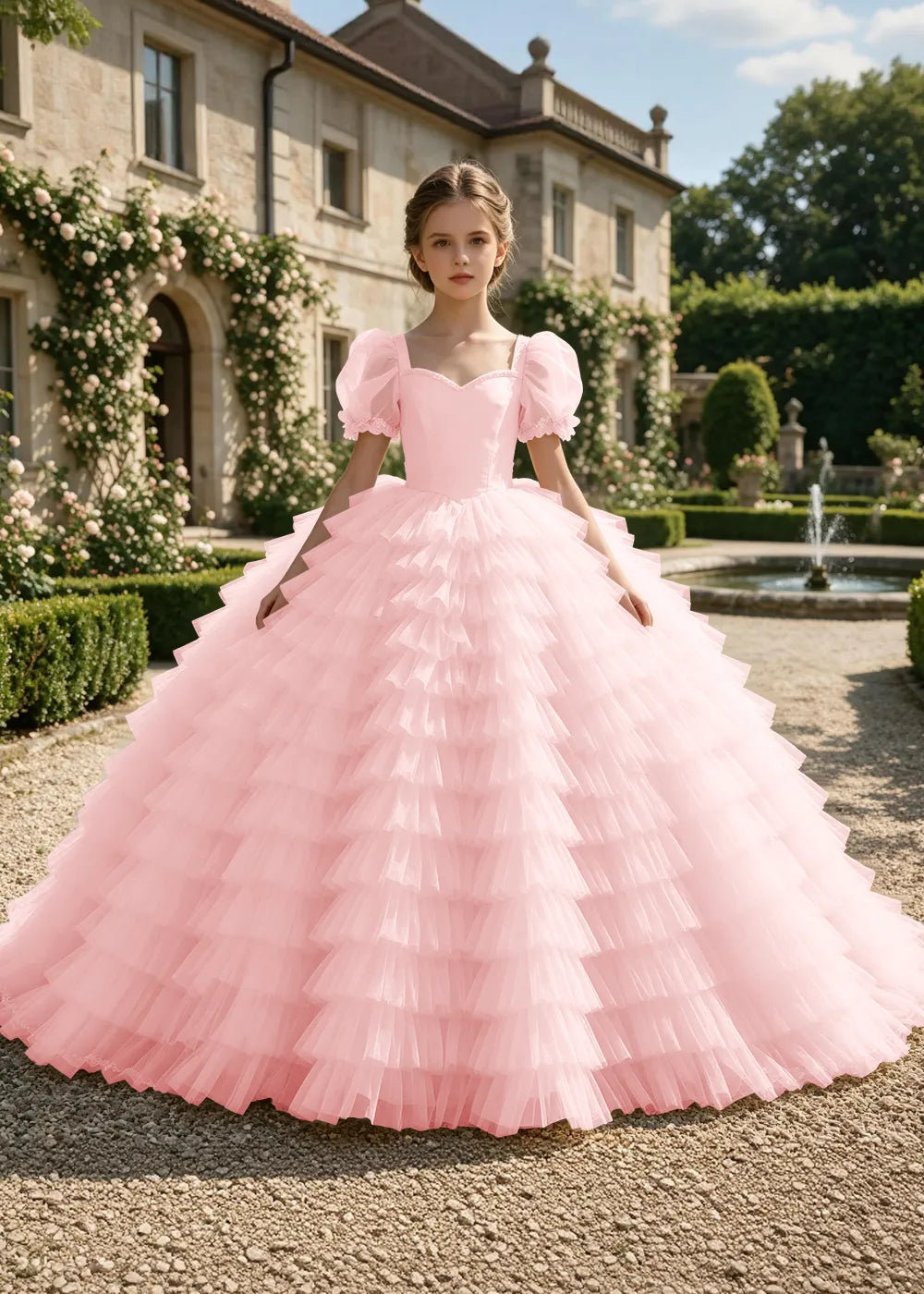 Cascading Ruffle Special Occasion Princess Dress