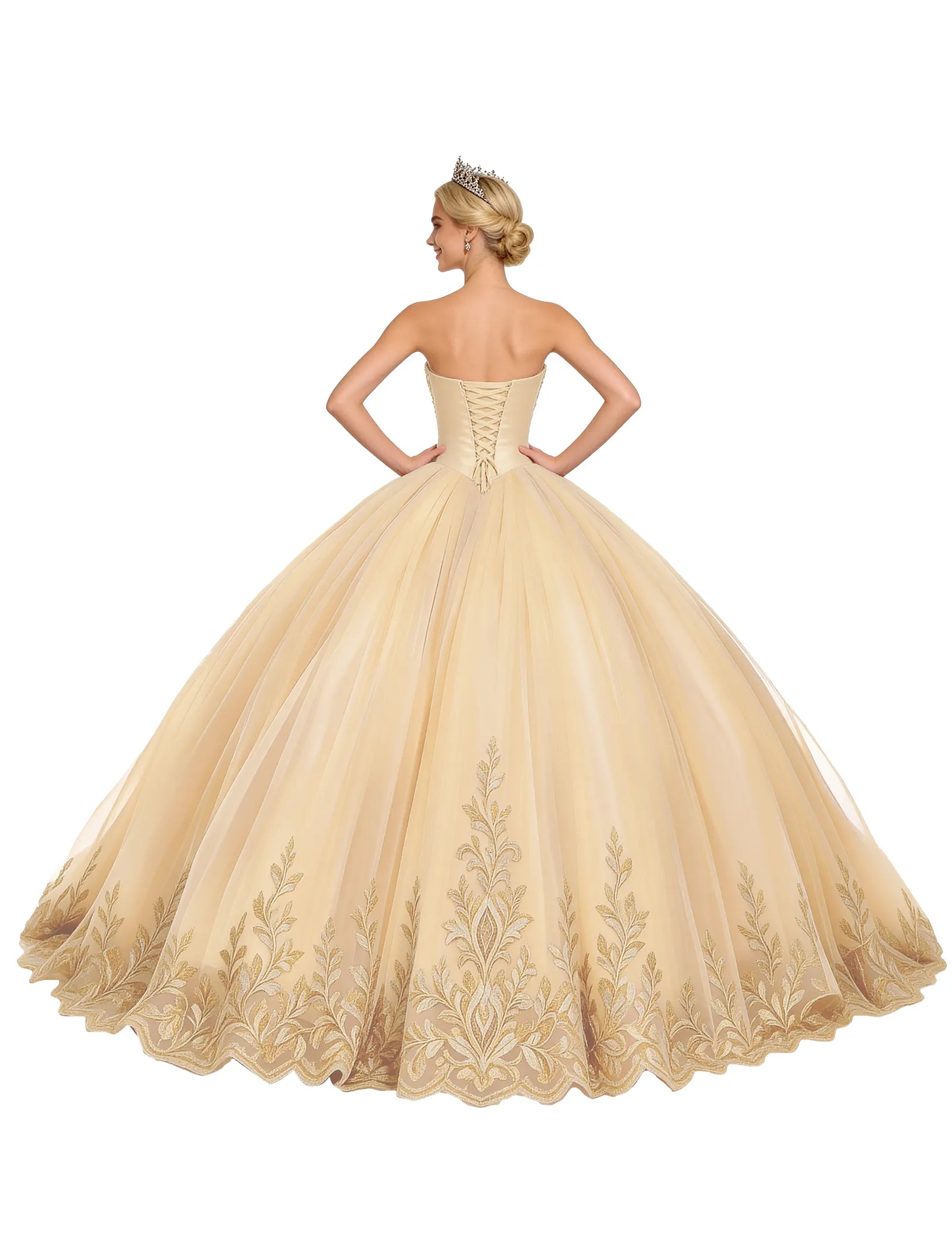 Arabella Strapless Embroidered Ball Gown