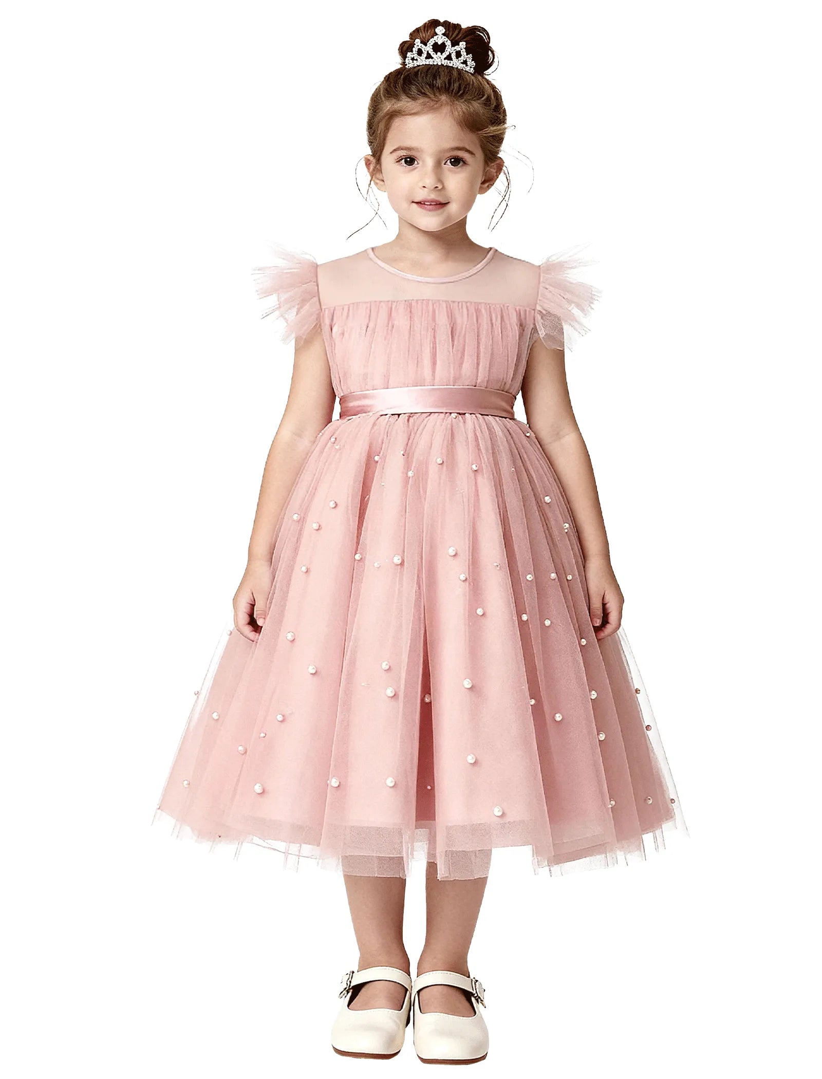 Pearl Tulle Princess Dress for Girls