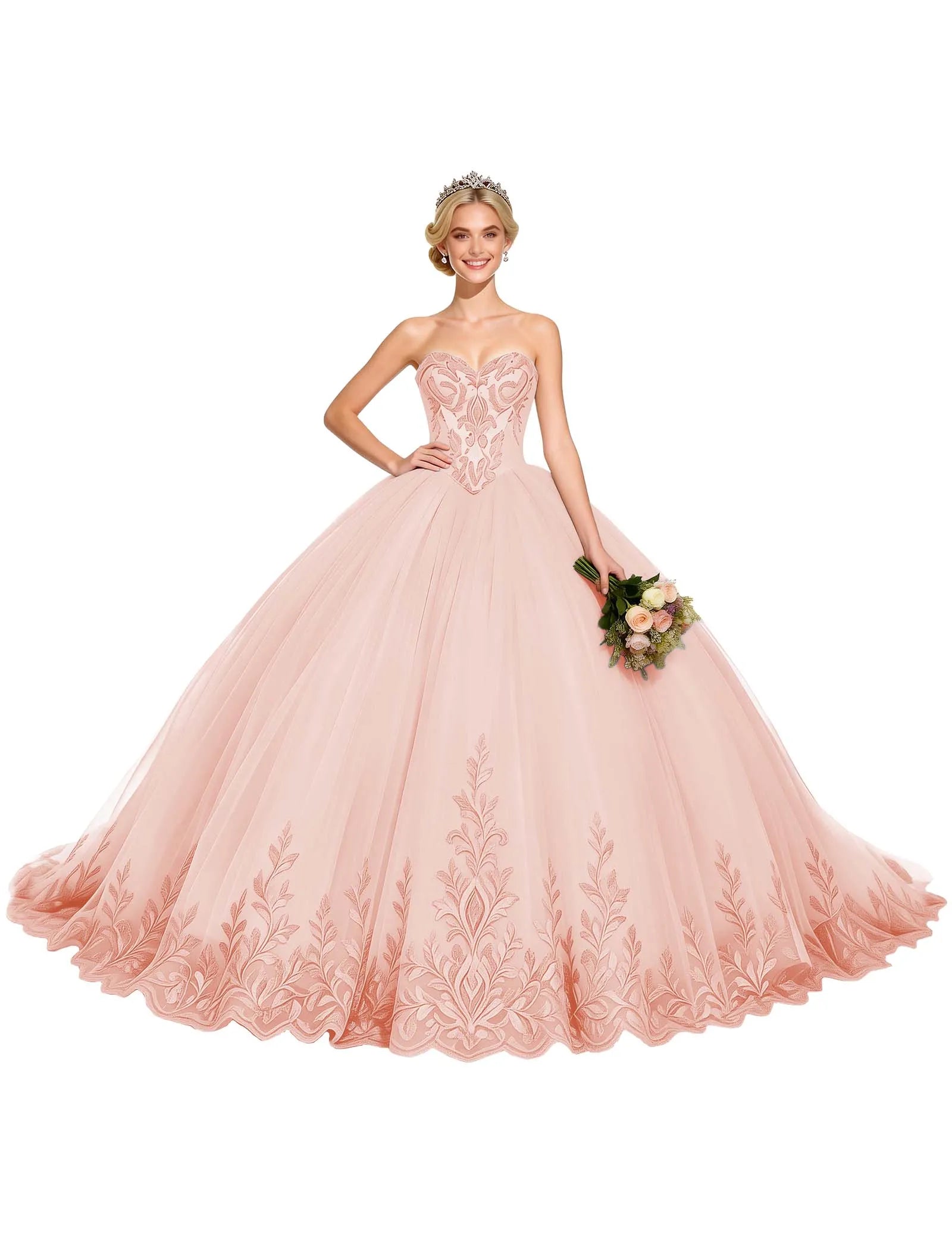 Arabella Strapless Embroidered Ball Gown