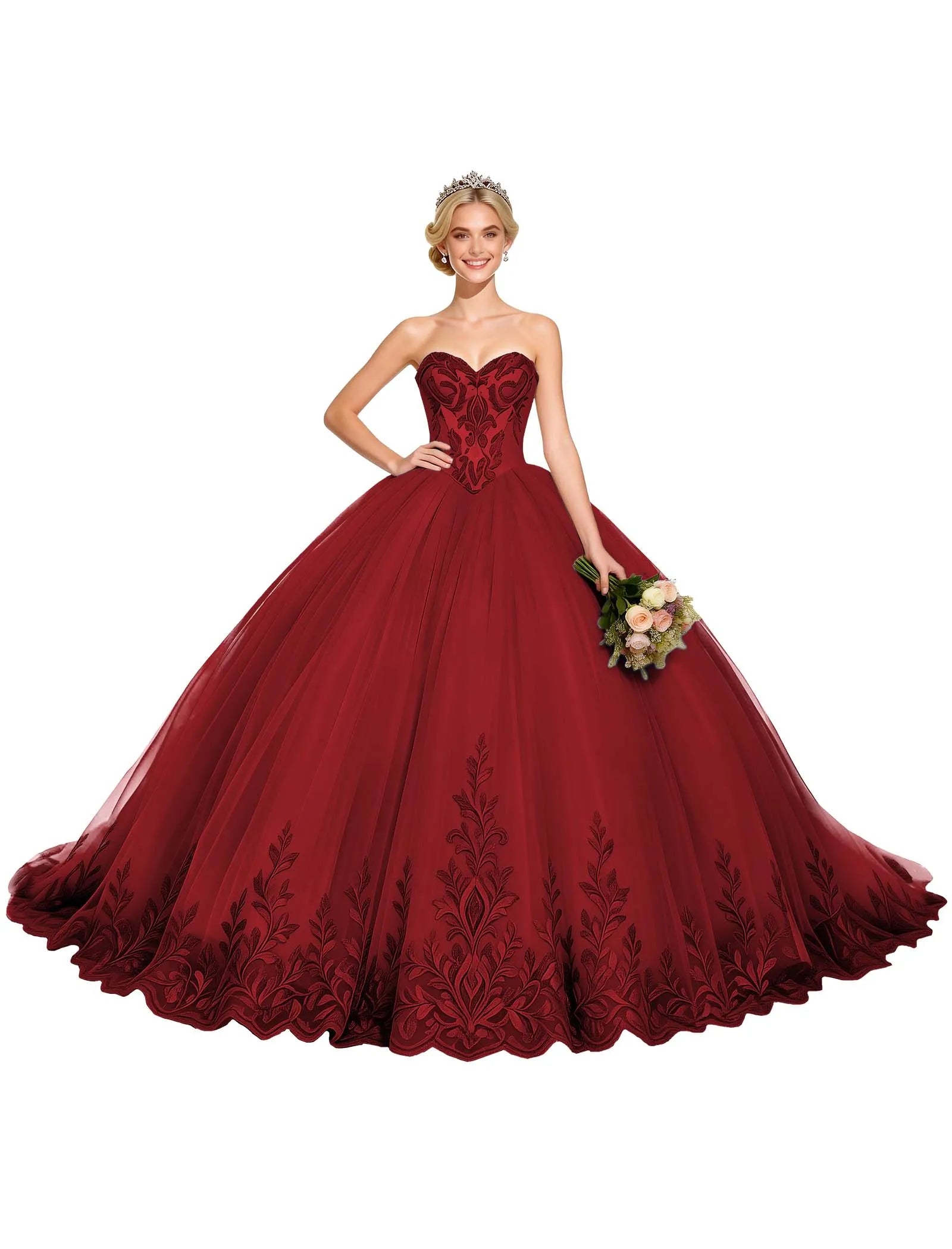 Arabella Strapless Embroidered Ball Gown