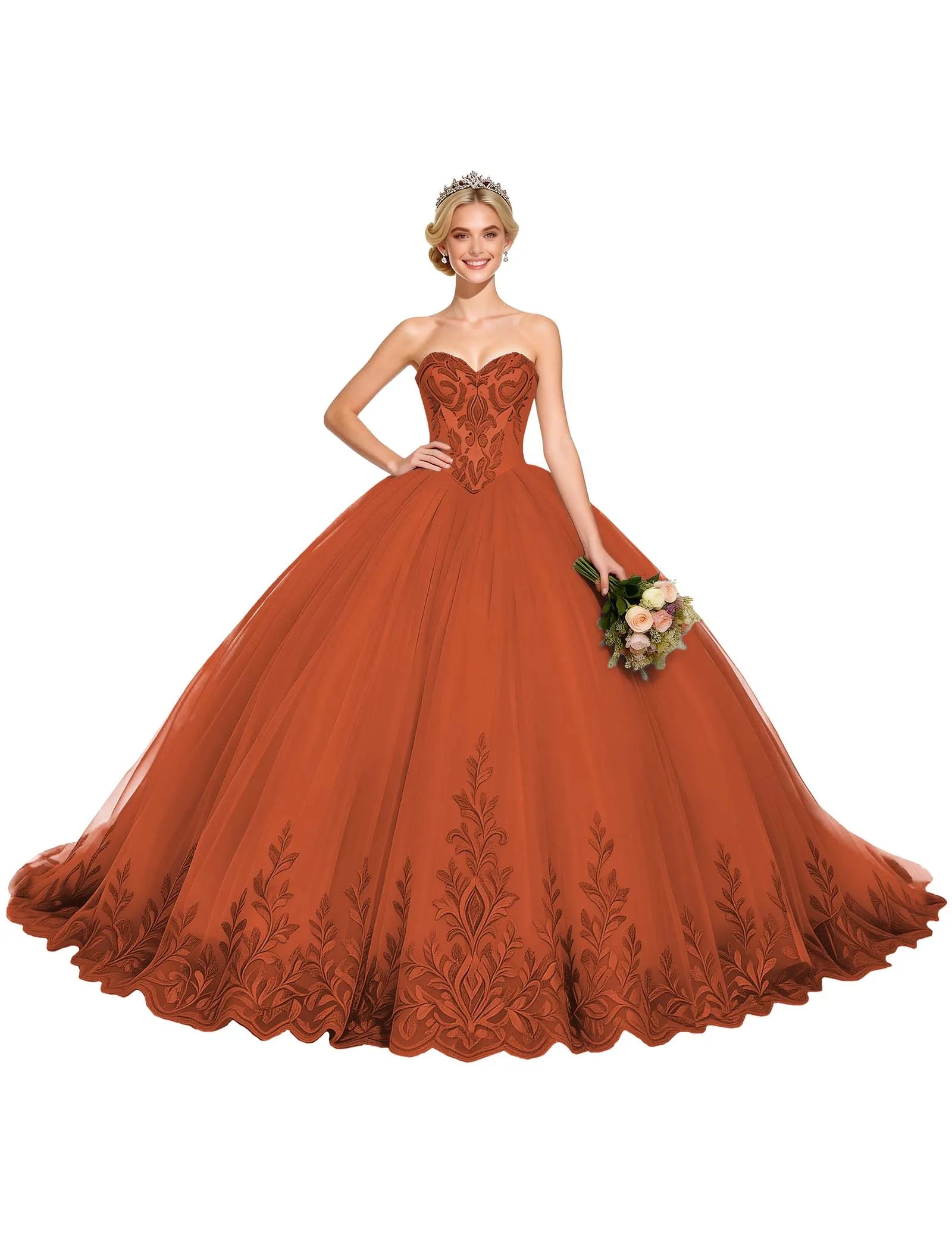 Arabella Strapless Embroidered Ball Gown