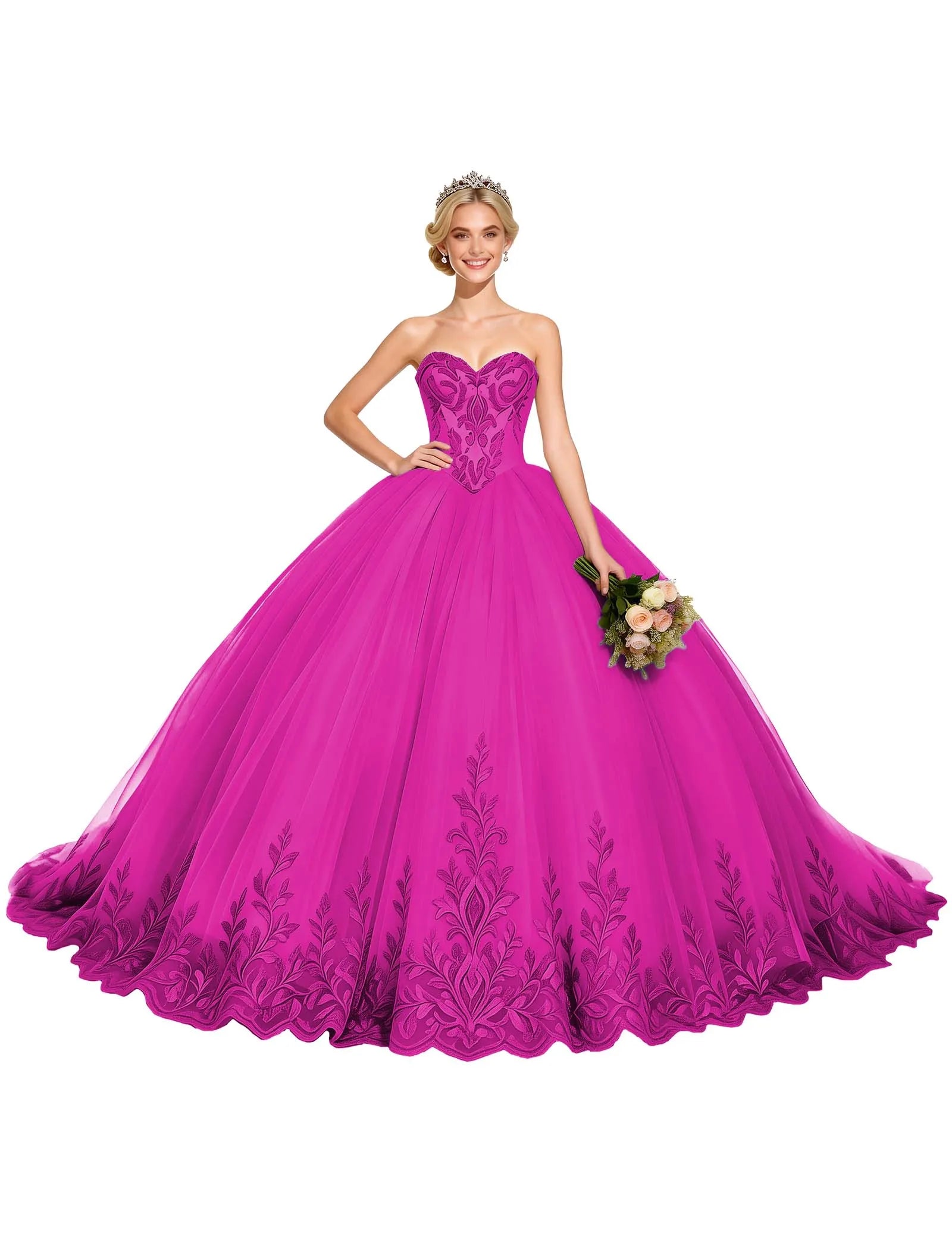 Arabella Strapless Embroidered Ball Gown