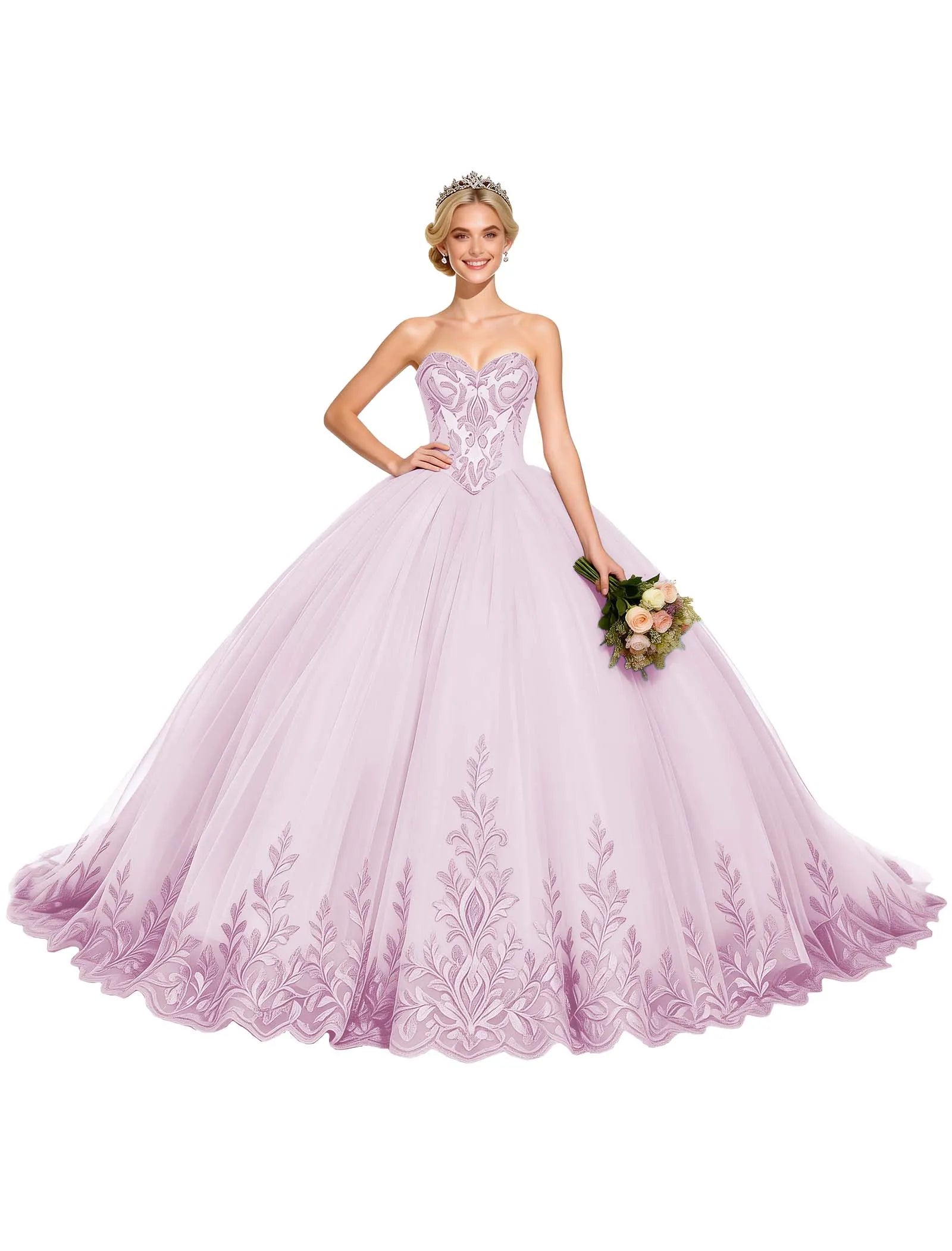 Arabella Strapless Embroidered Ball Gown