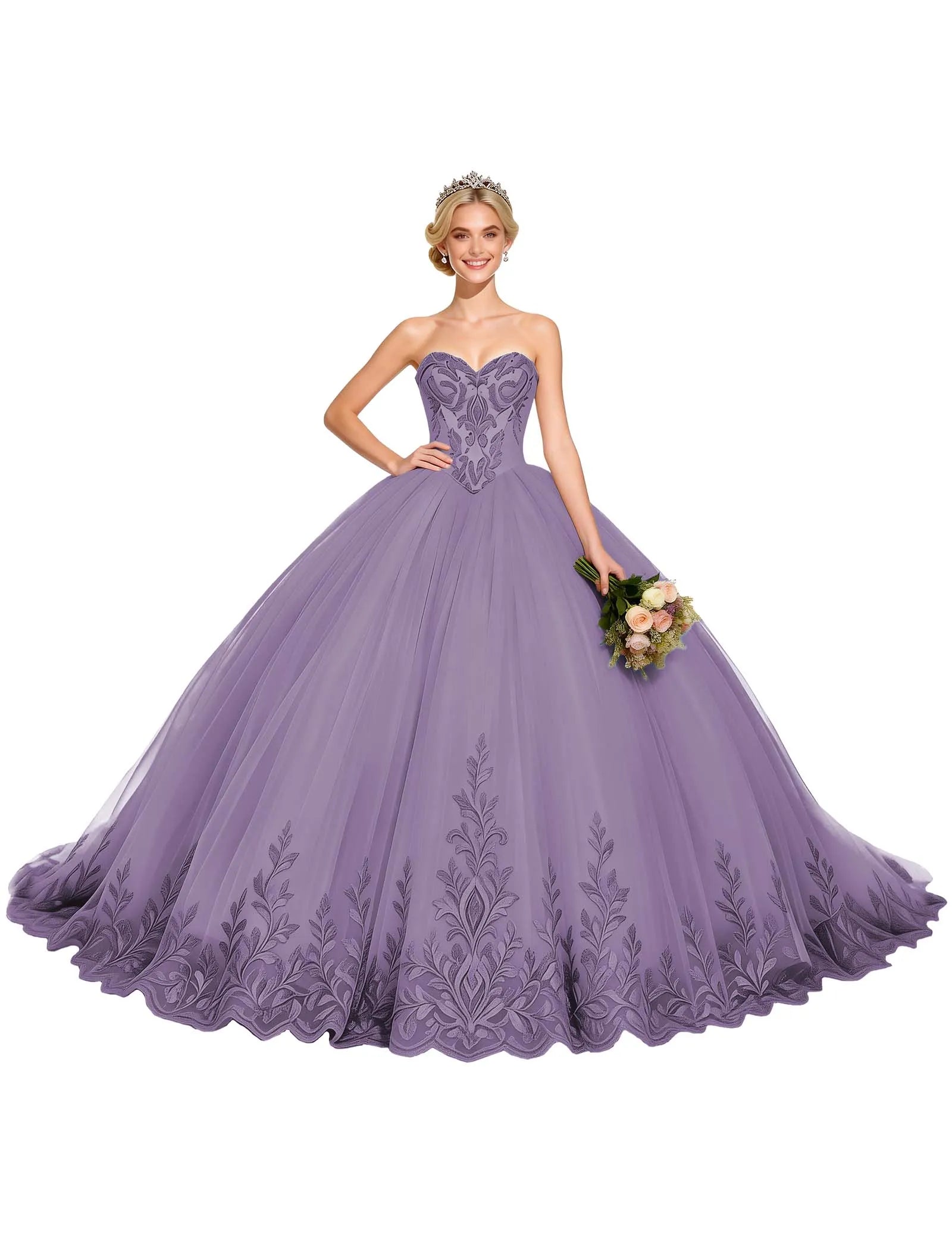 Arabella Strapless Embroidered Ball Gown