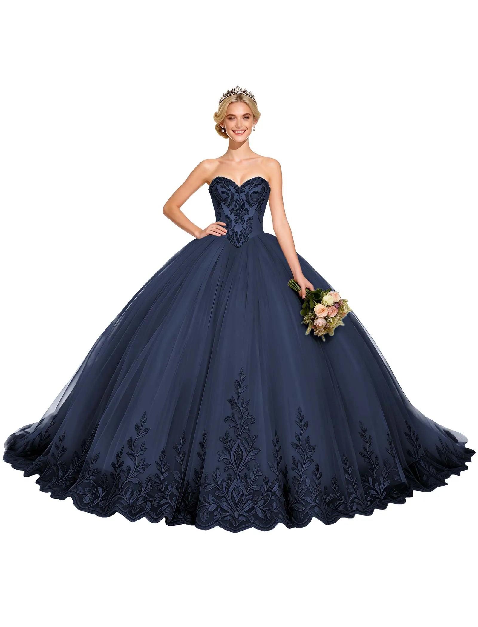 Arabella Strapless Embroidered Ball Gown