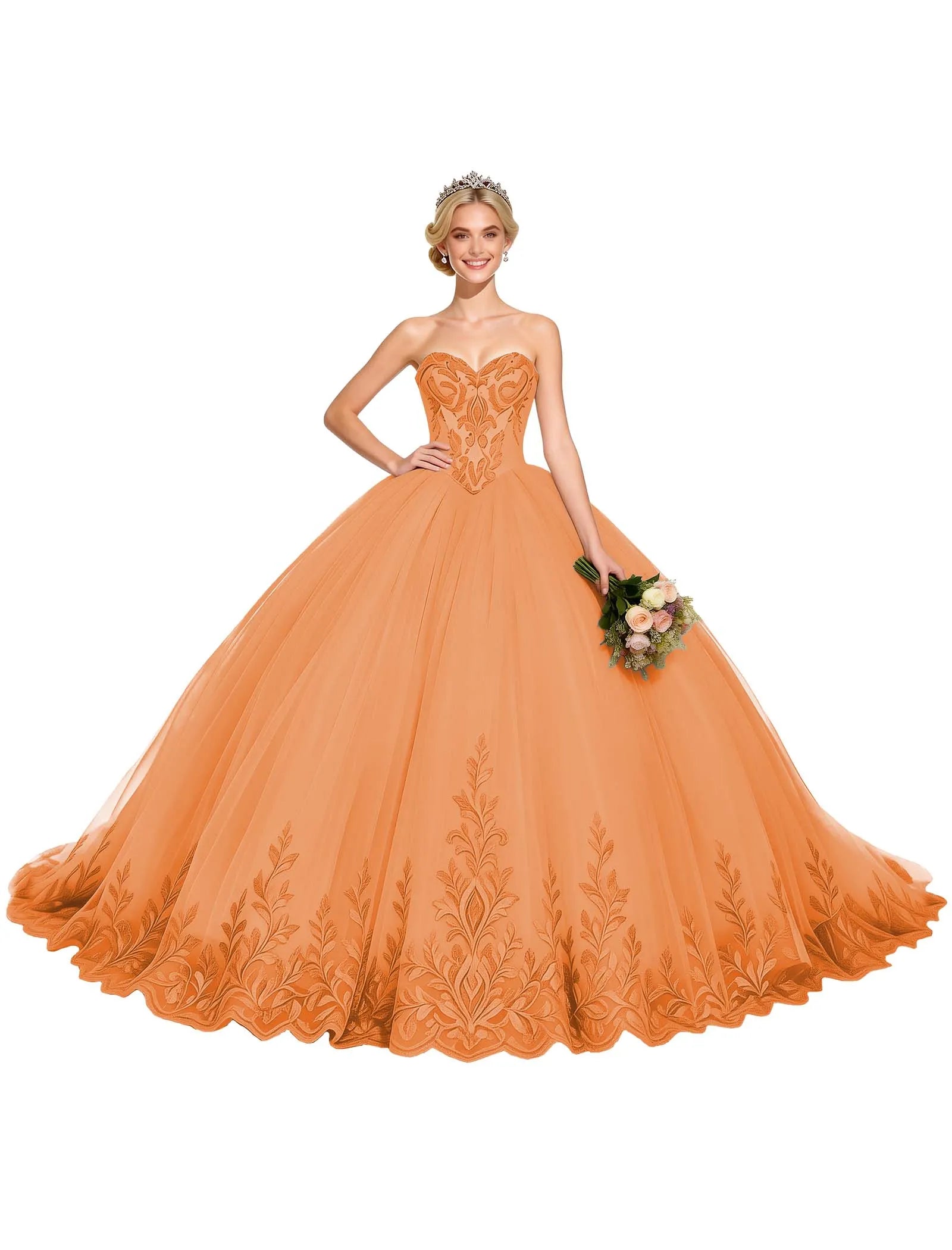 Arabella Strapless Embroidered Ball Gown