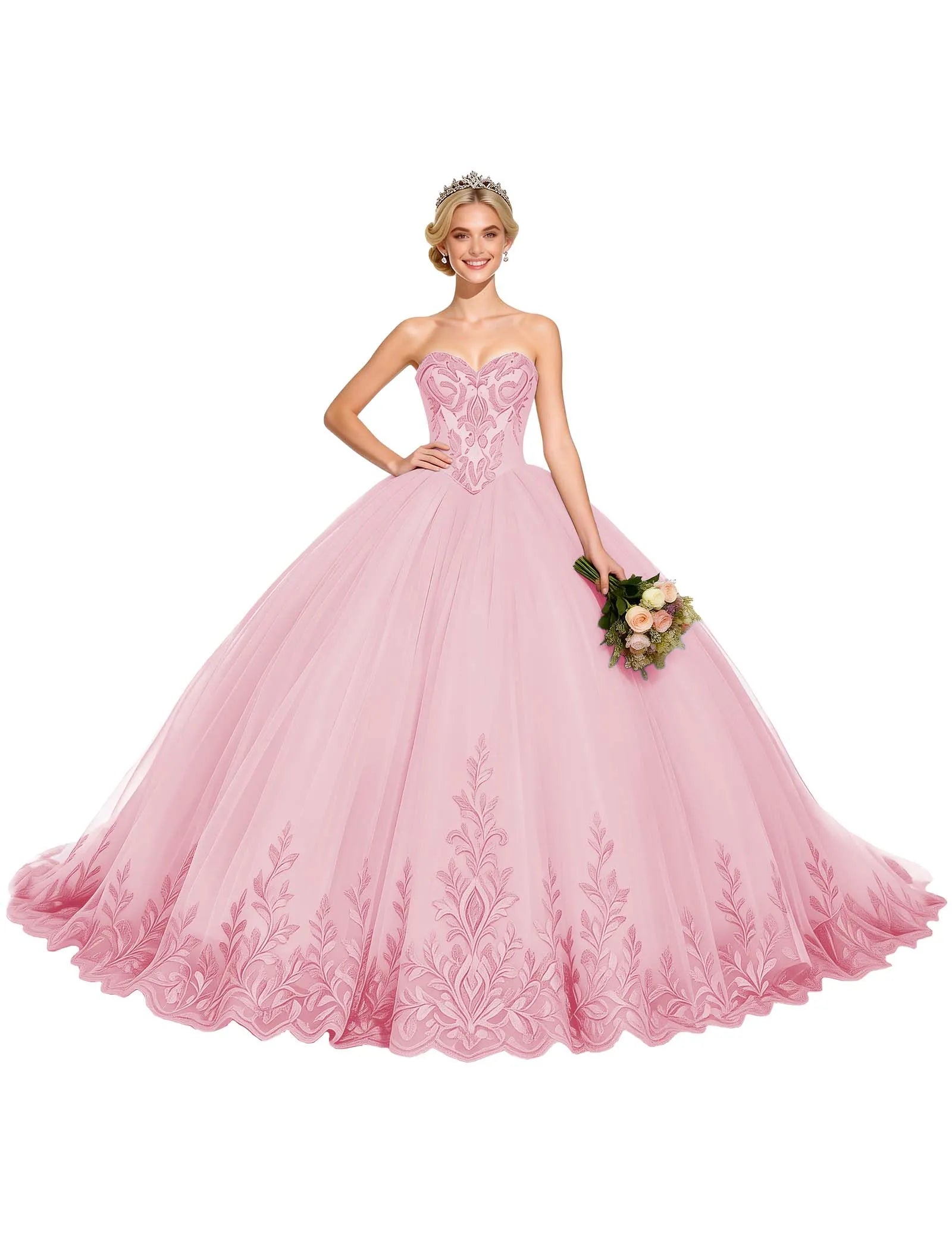 Arabella Strapless Embroidered Ball Gown