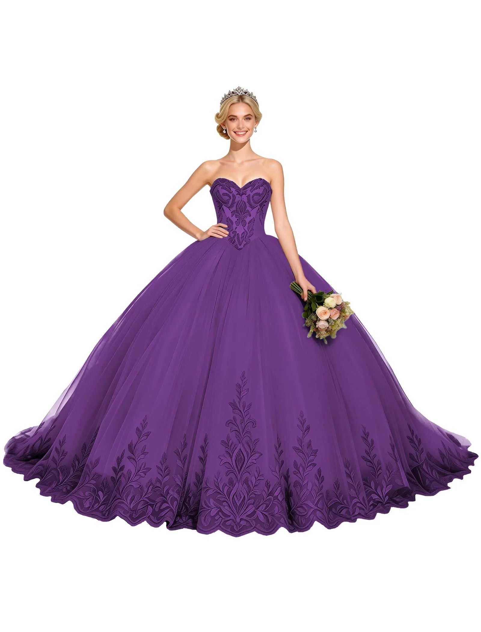Arabella Strapless Embroidered Ball Gown