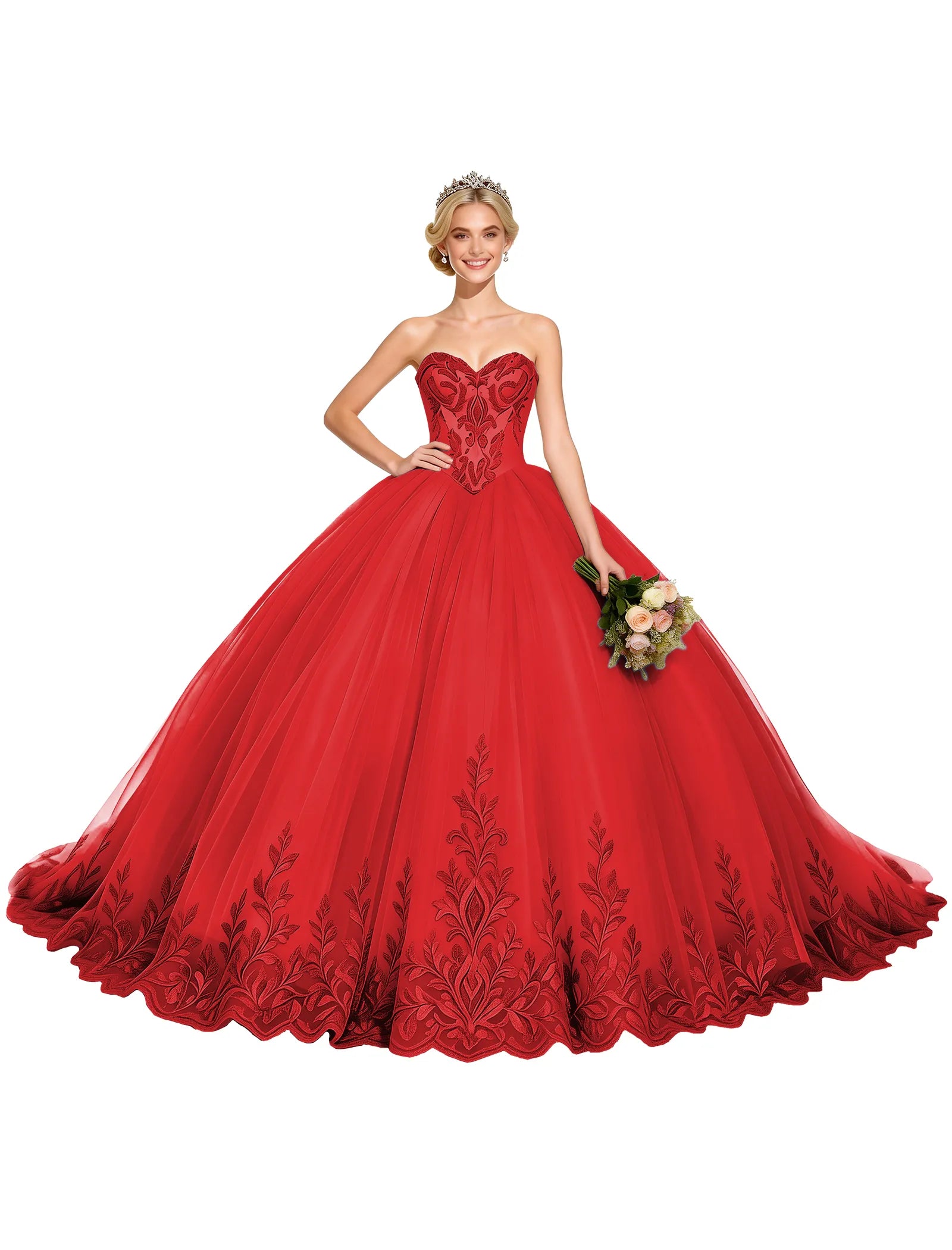 Arabella Strapless Embroidered Ball Gown