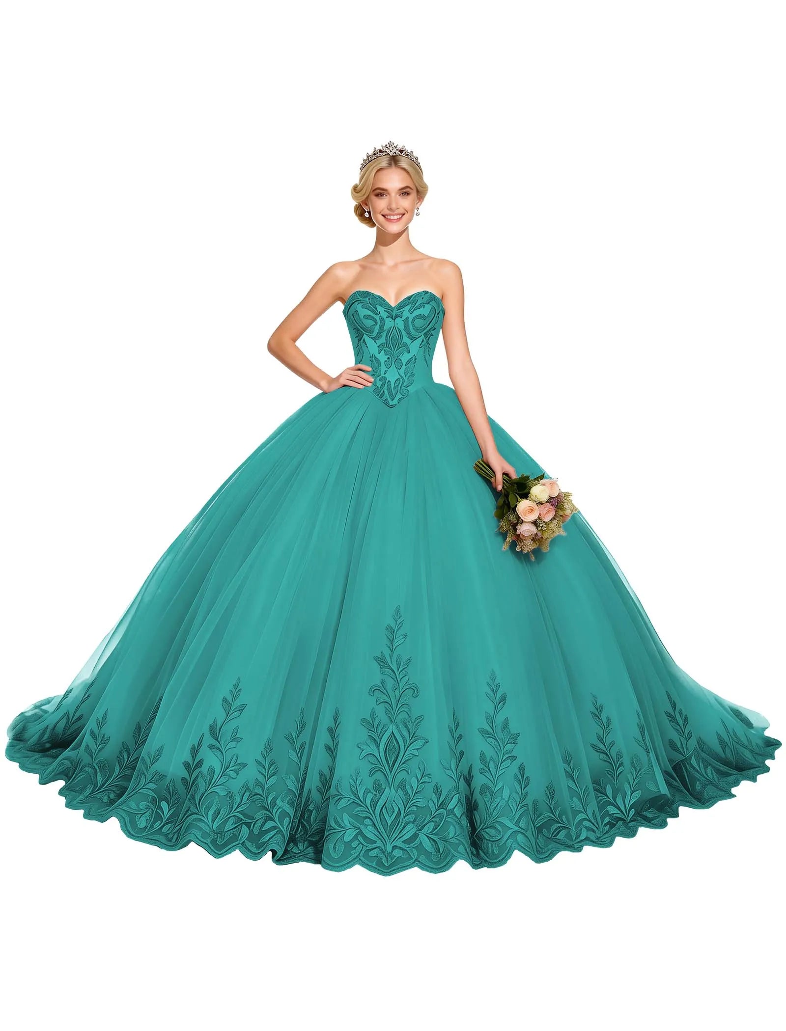 Arabella Strapless Embroidered Ball Gown