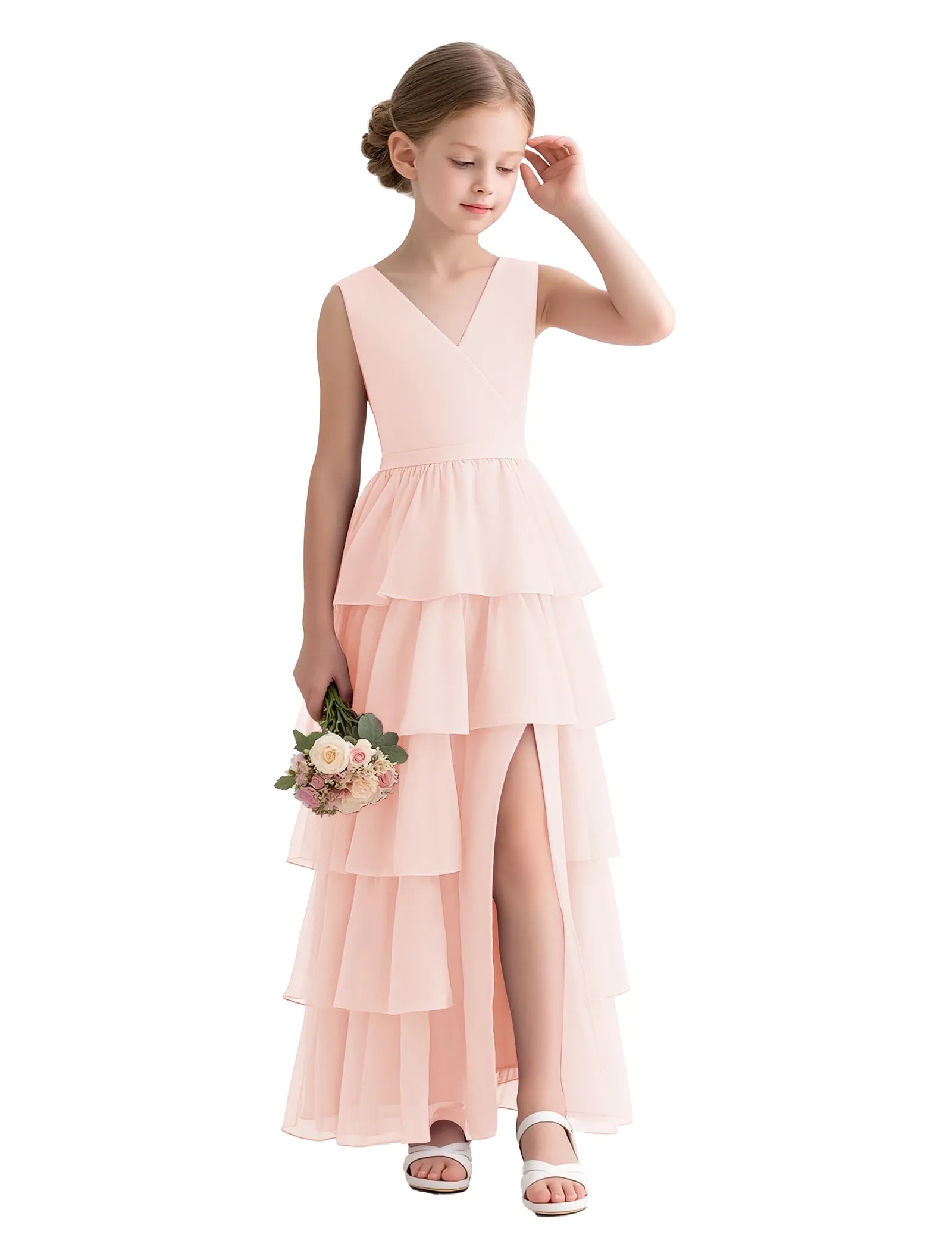 Vestido de princesa sin mangas de encaje