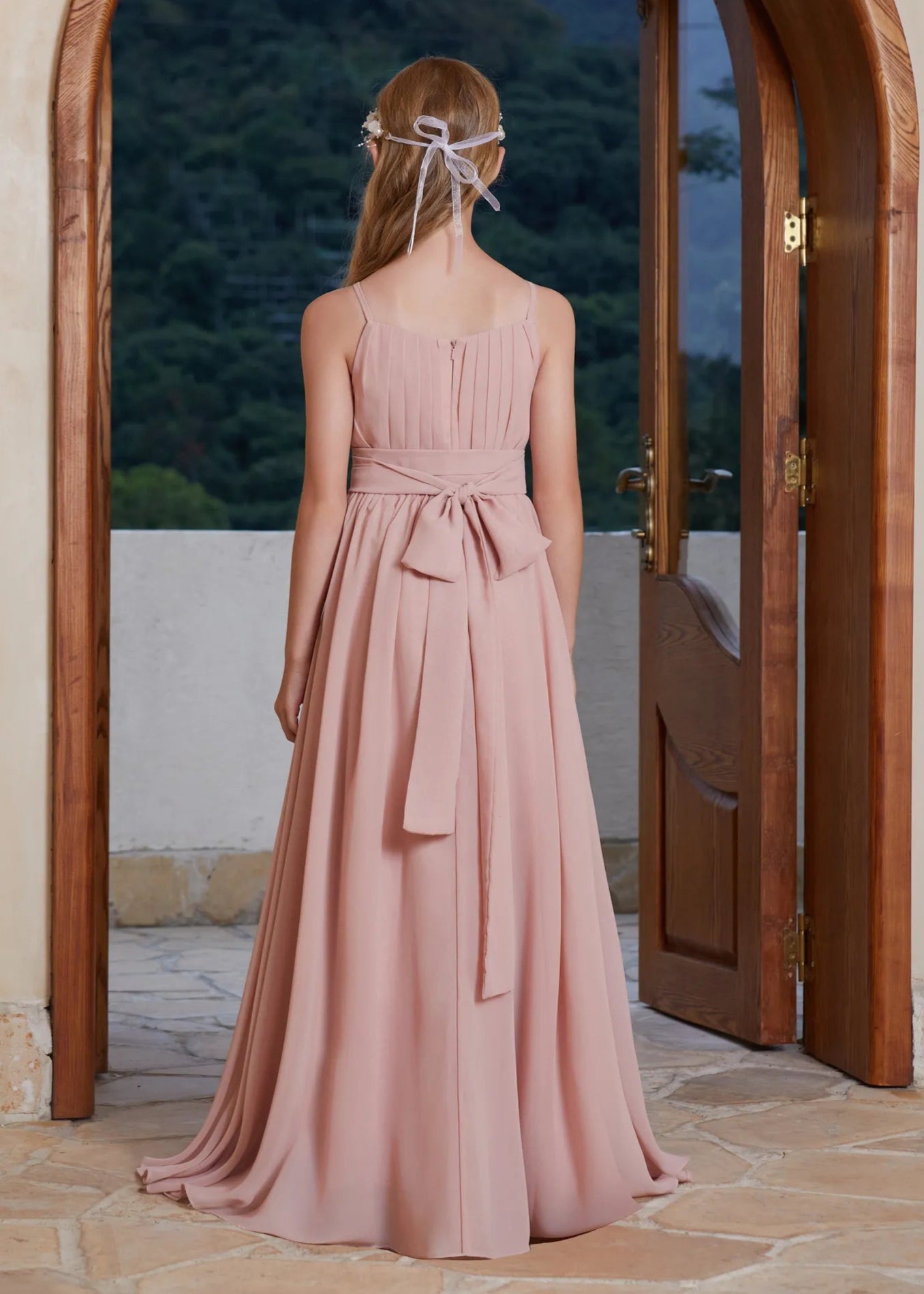 Bohemian Chiffon Junior Bridesmaid Maxi Dress