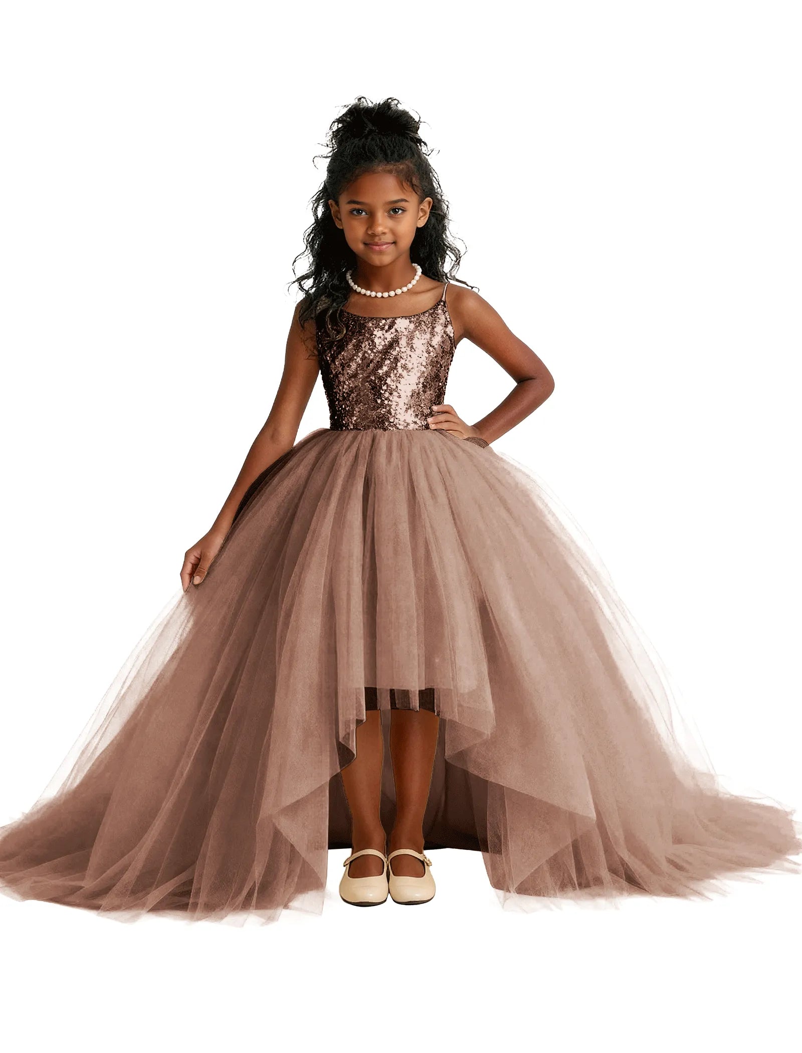 Girls Sequin Tulle Pageant Dress