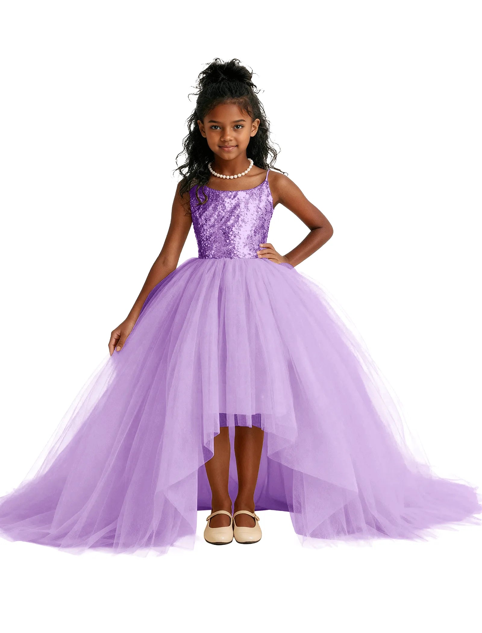 Girls Sequin Tulle Pageant Dress