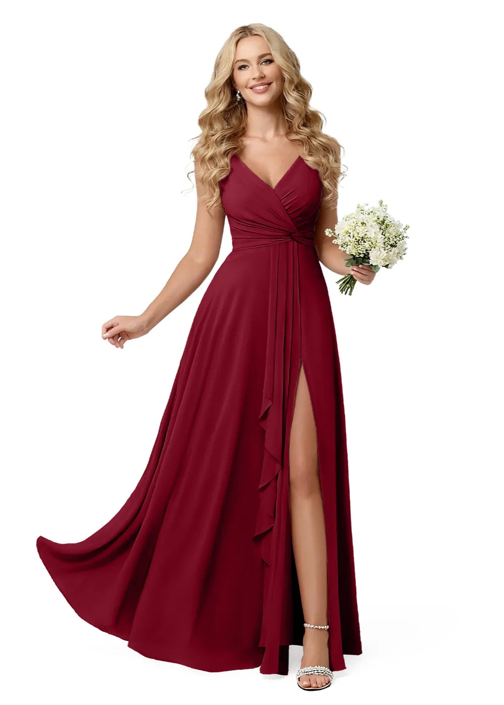 Elegant Bridesmaid Dress with Side Slit