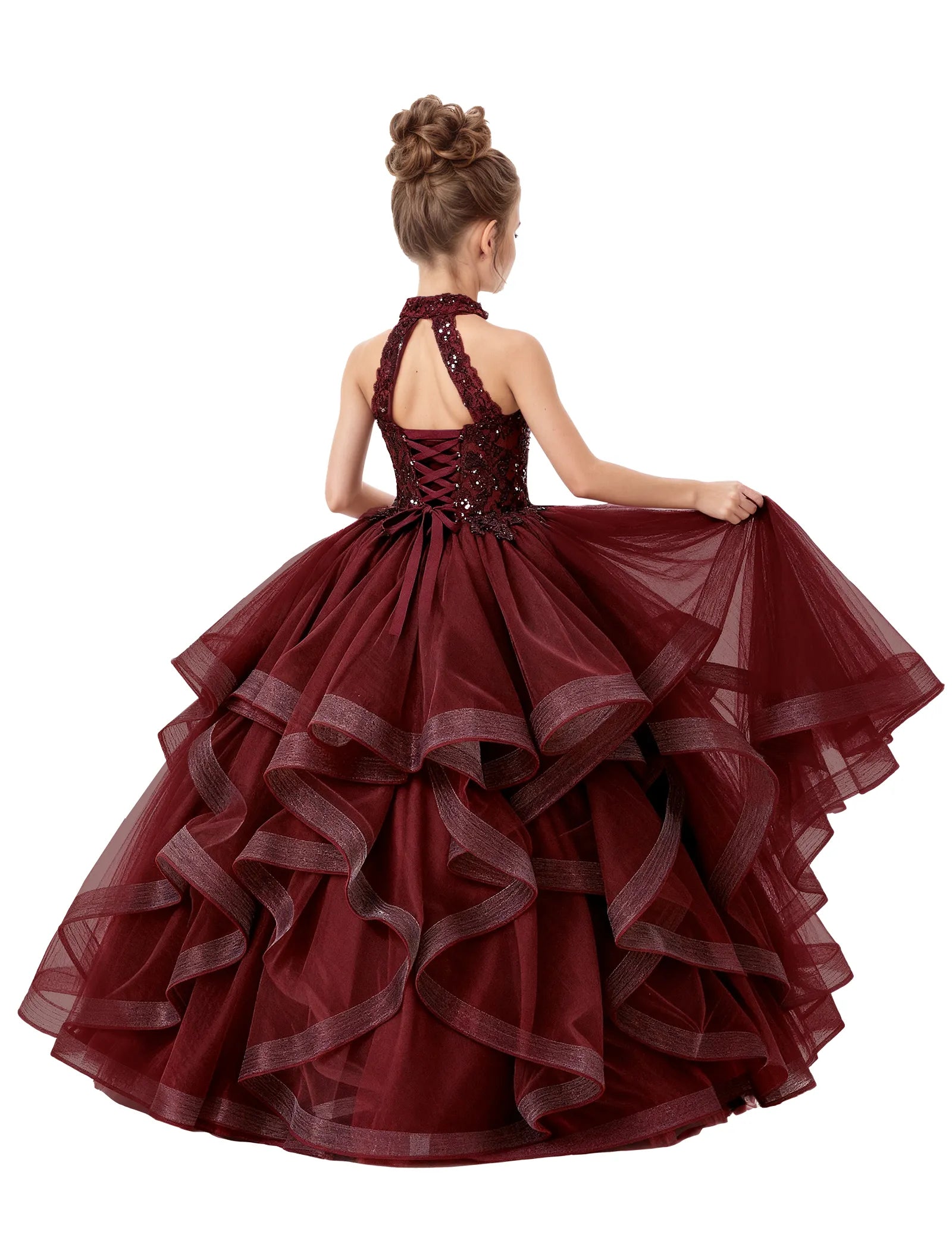 Elegant Party Dress for Girls with Sparkle Bodice