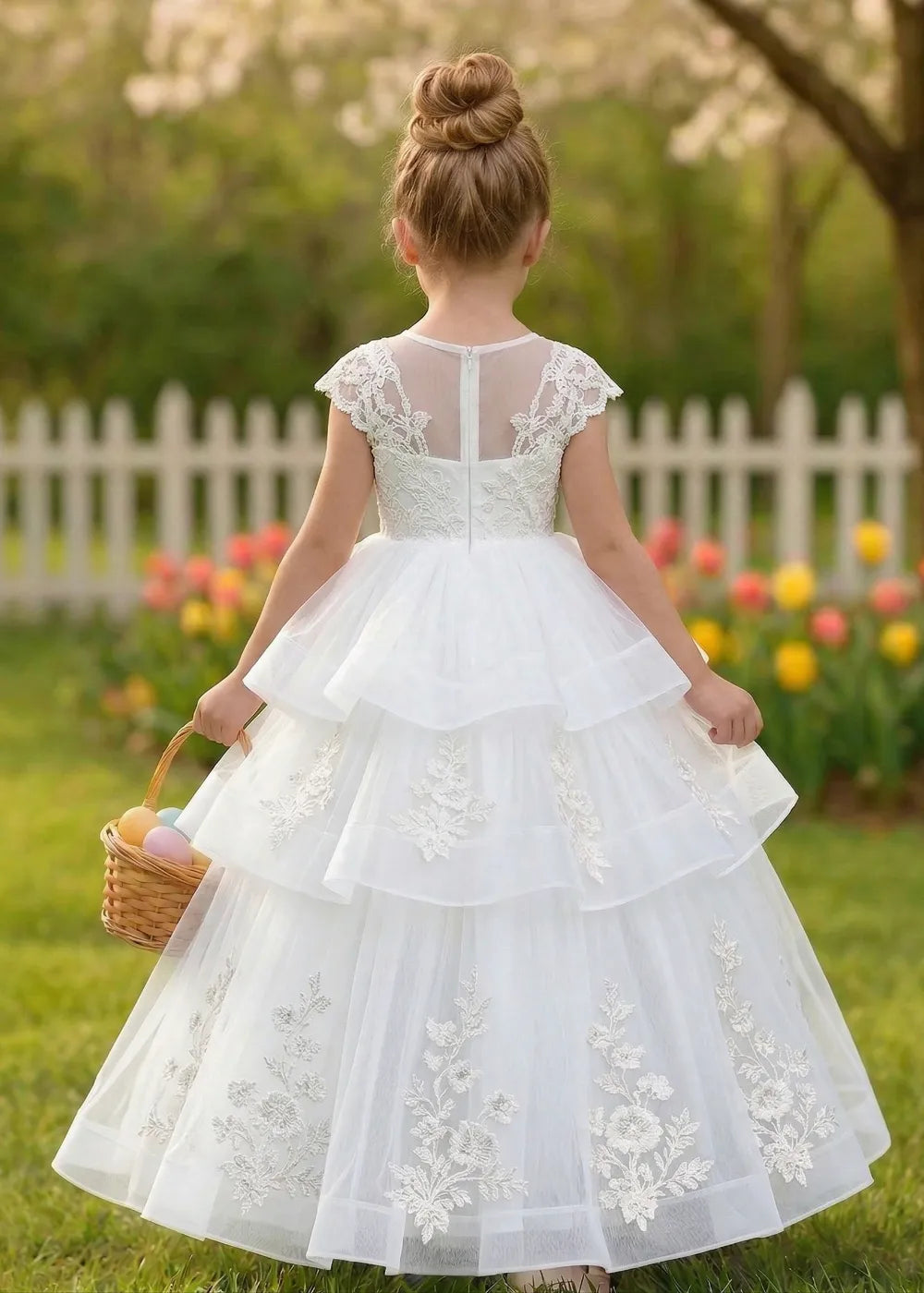 Vestido de princesa sin mangas de encaje