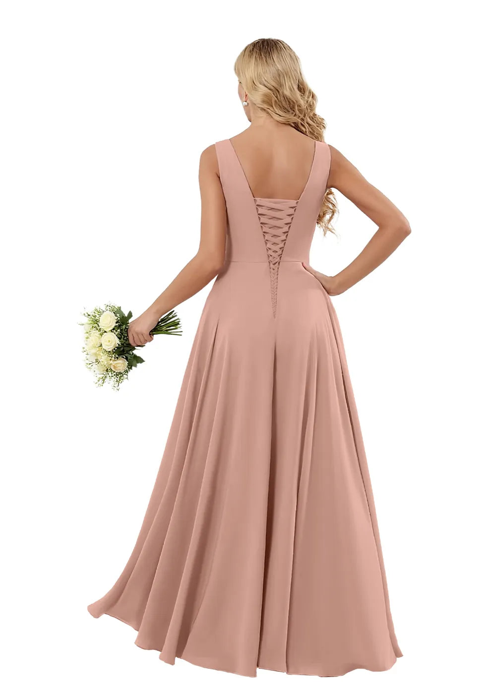 Elegant Bridesmaid Dress with Side Slit