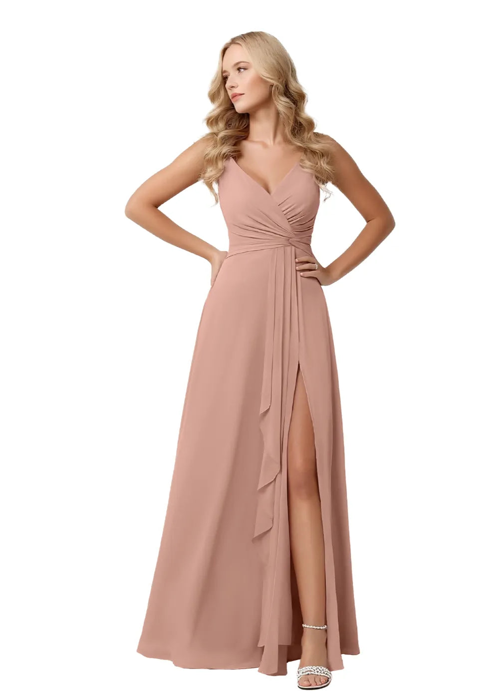 Elegant Bridesmaid Dress with Side Slit