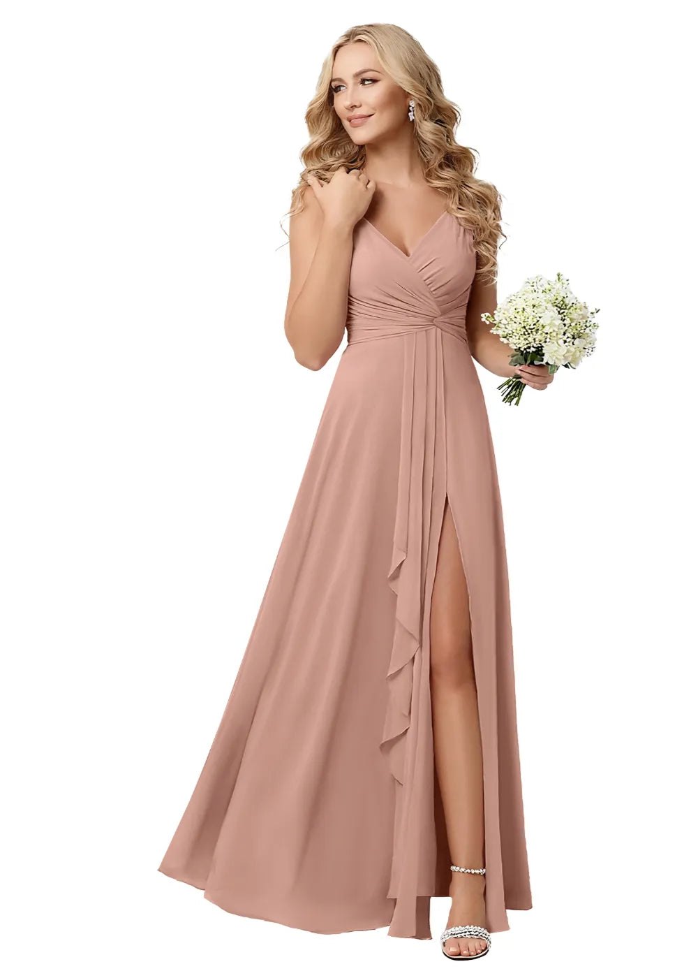 Elegant Bridesmaid Dress with Side Slit