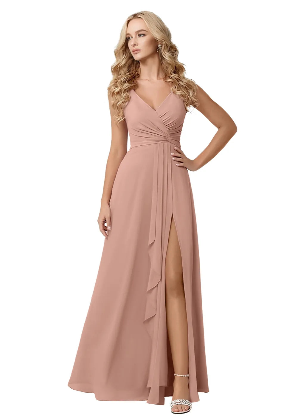 Elegant Bridesmaid Dress with Side Slit