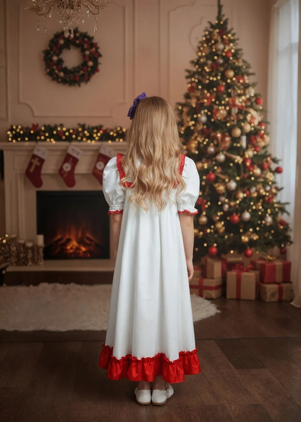 White Christmas Pajama Dress