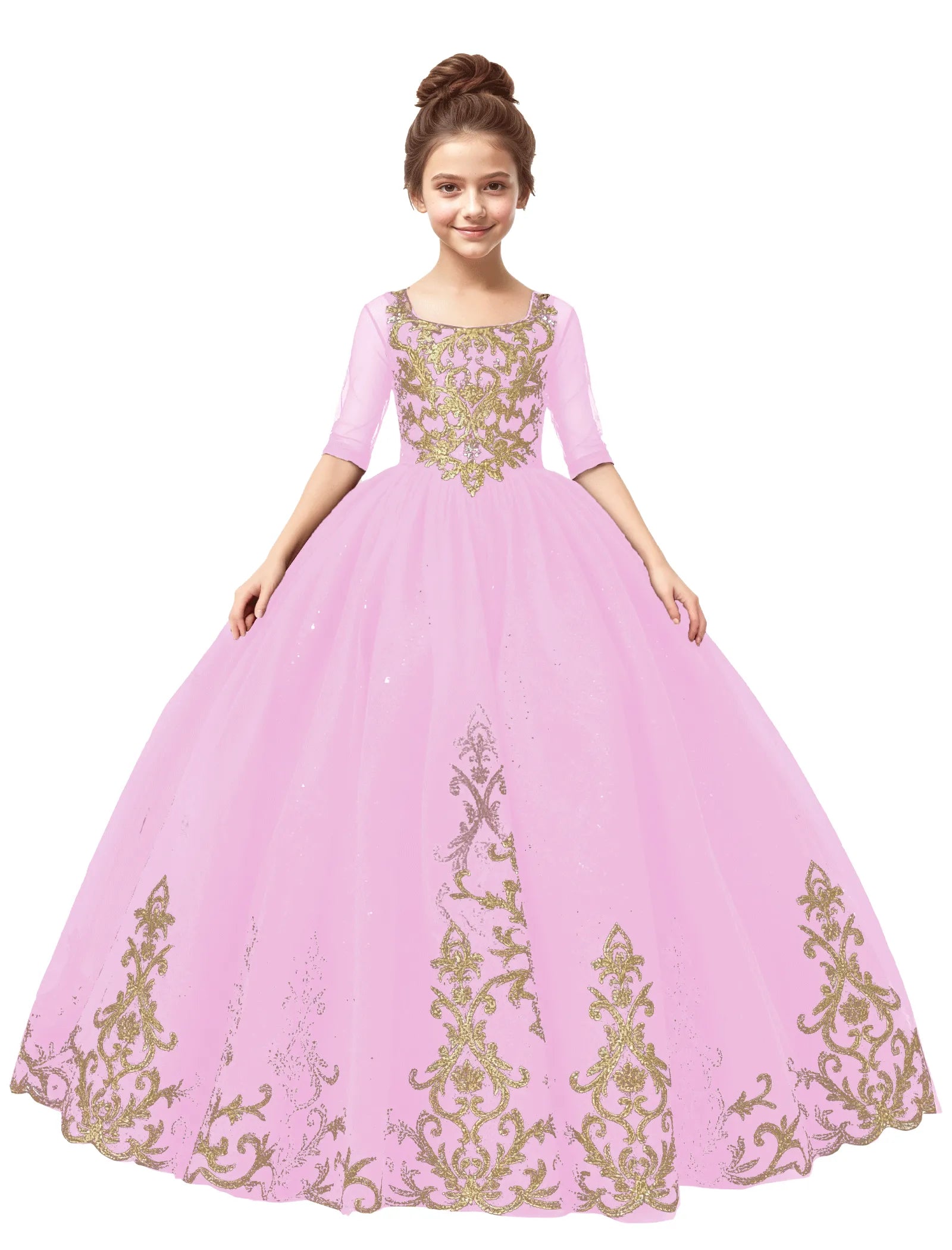 Vestido de princesa sin mangas de encaje