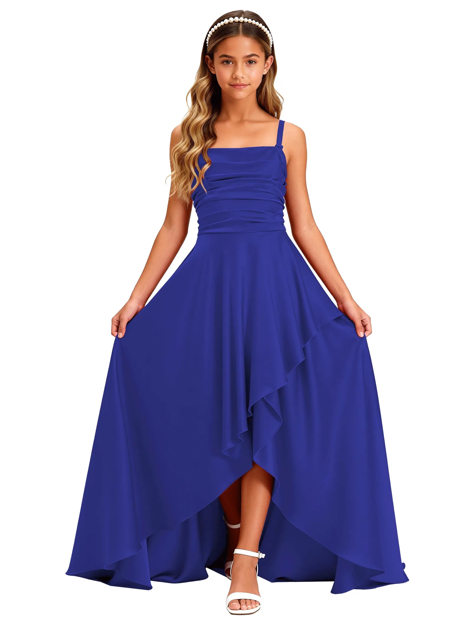 Girls Satin High-Low Party Dress