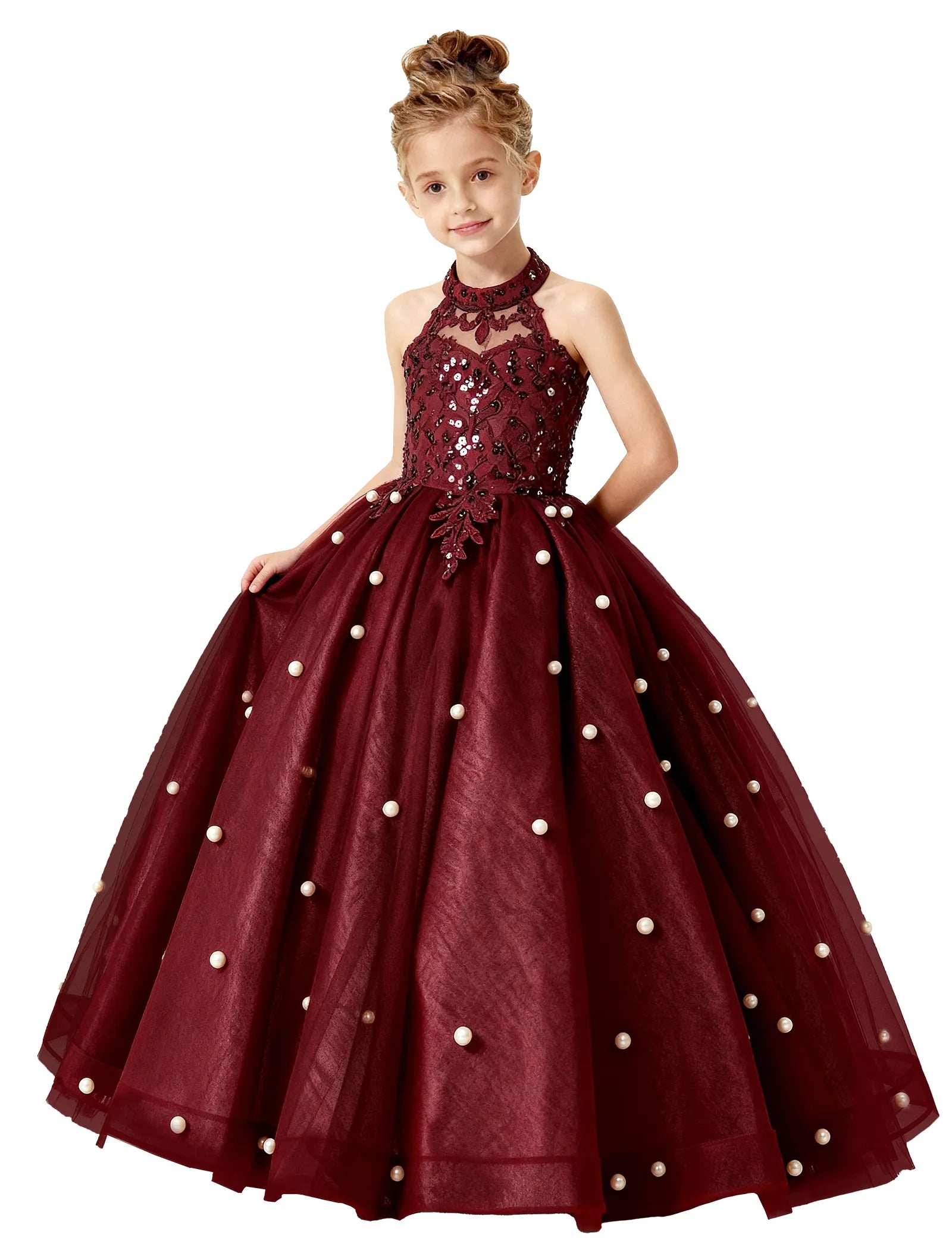 Koronkowa sukienka księżniczki z odkrytymi ramionami