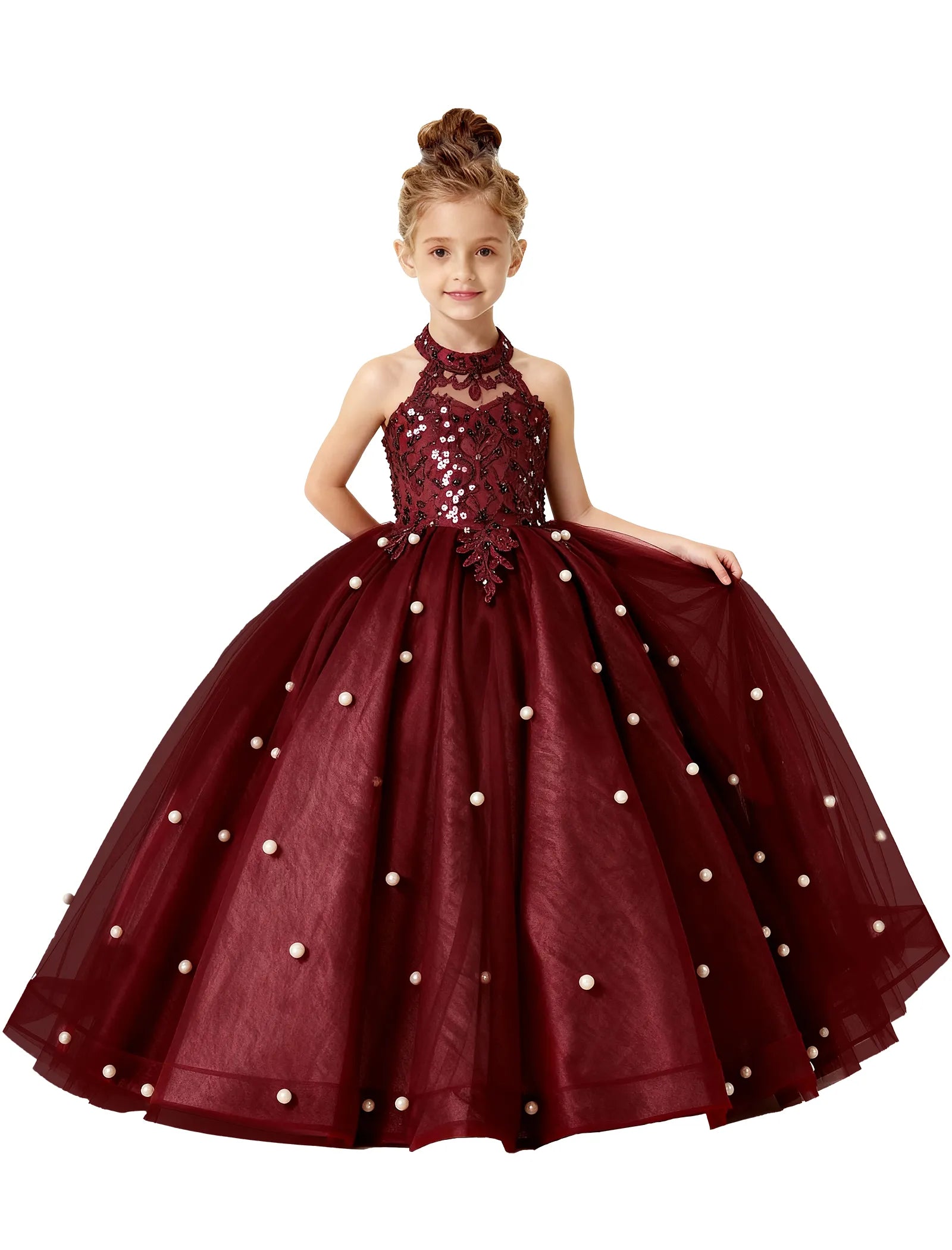 Koronkowa sukienka księżniczki z odkrytymi ramionami