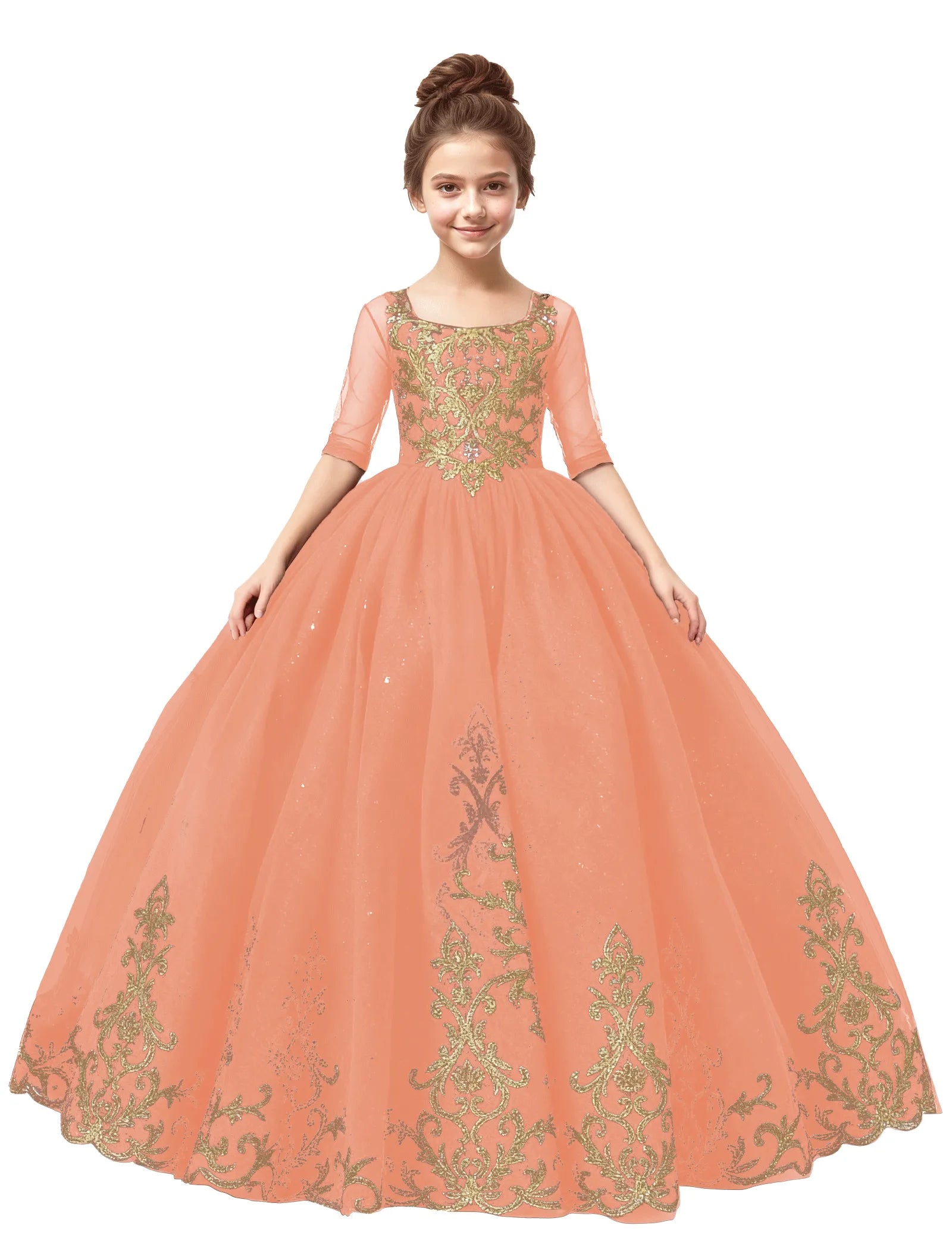 Vestido de princesa sin mangas de encaje