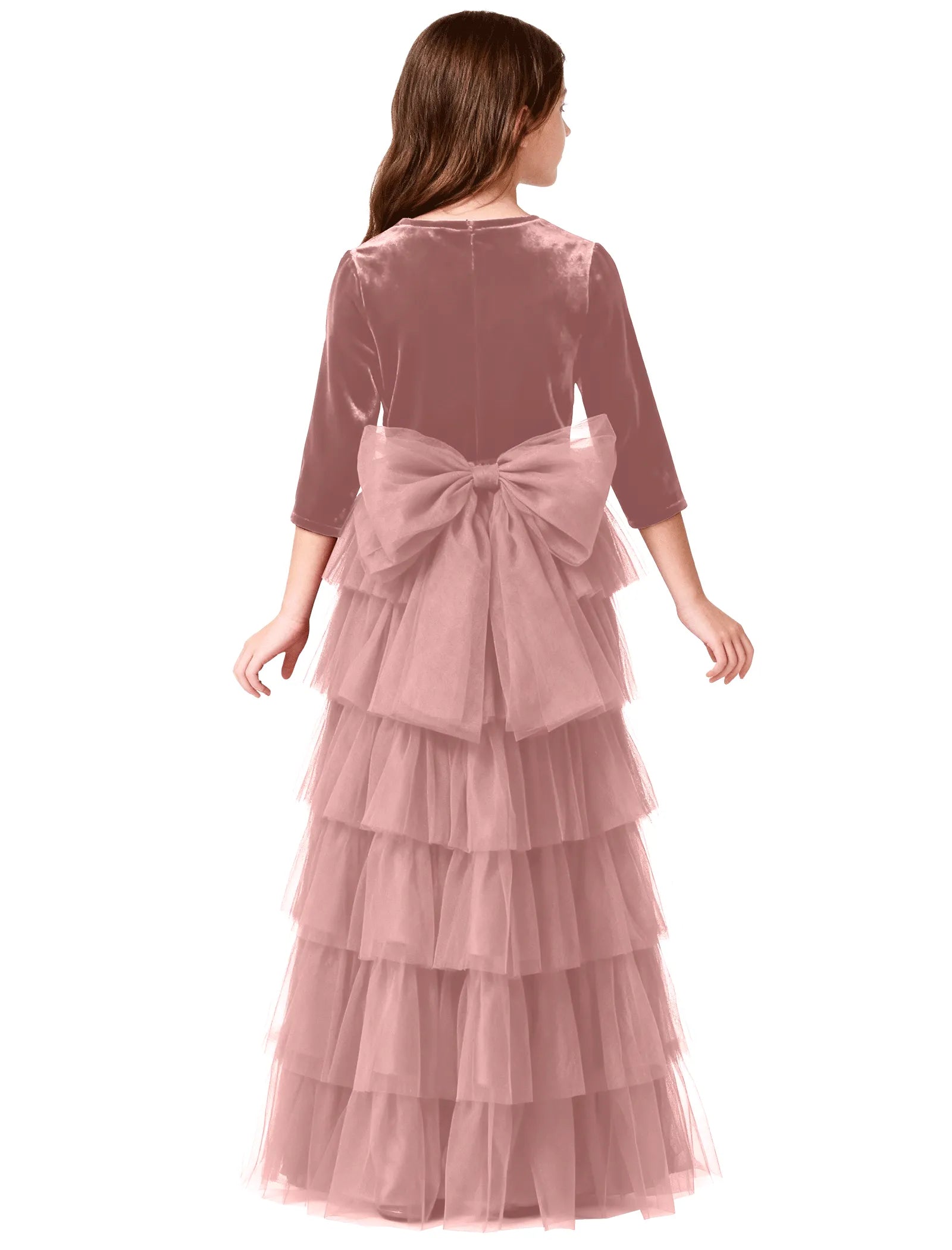 Elegant Velvet Pageant Dress for Girls