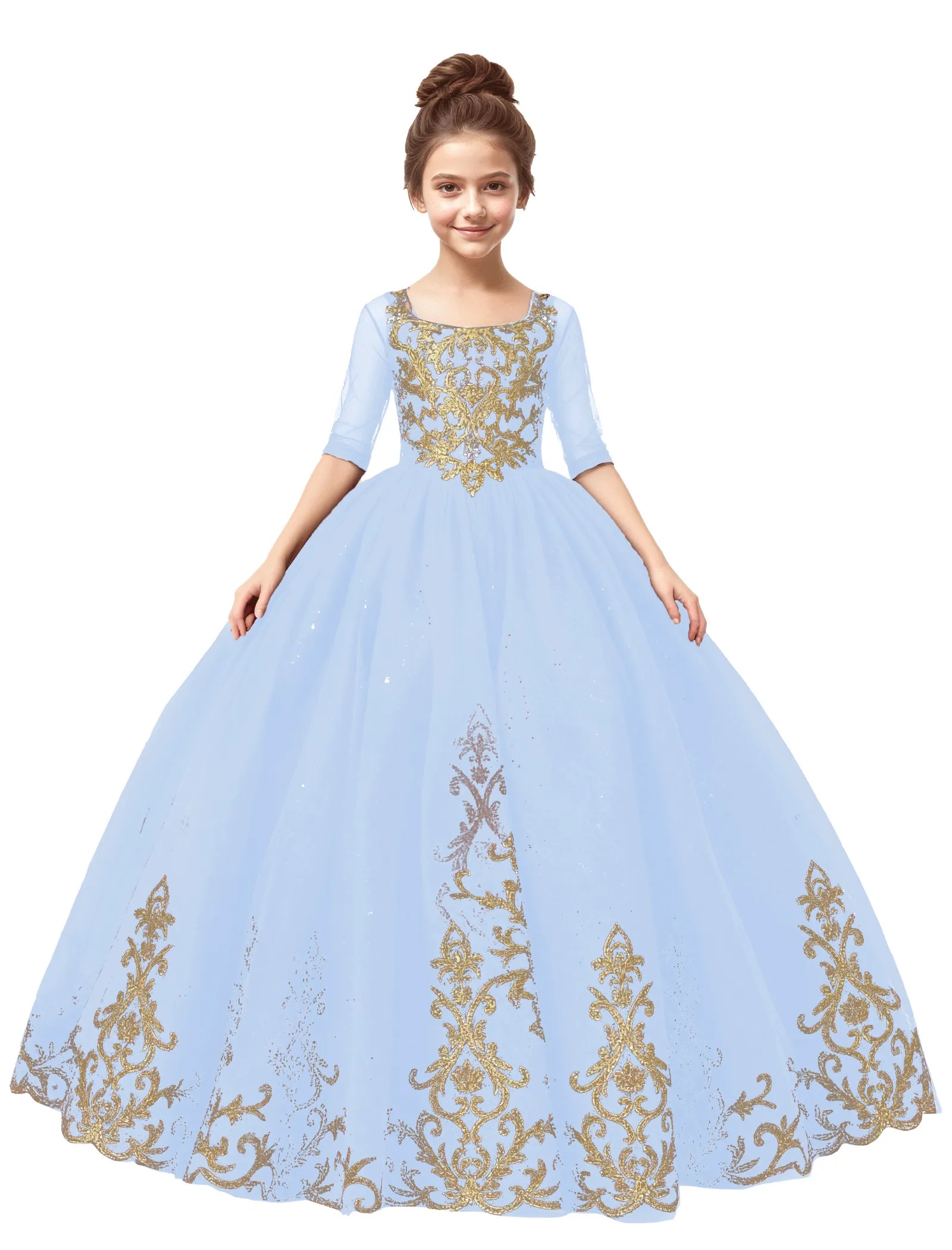 Vestido de princesa sin mangas de encaje