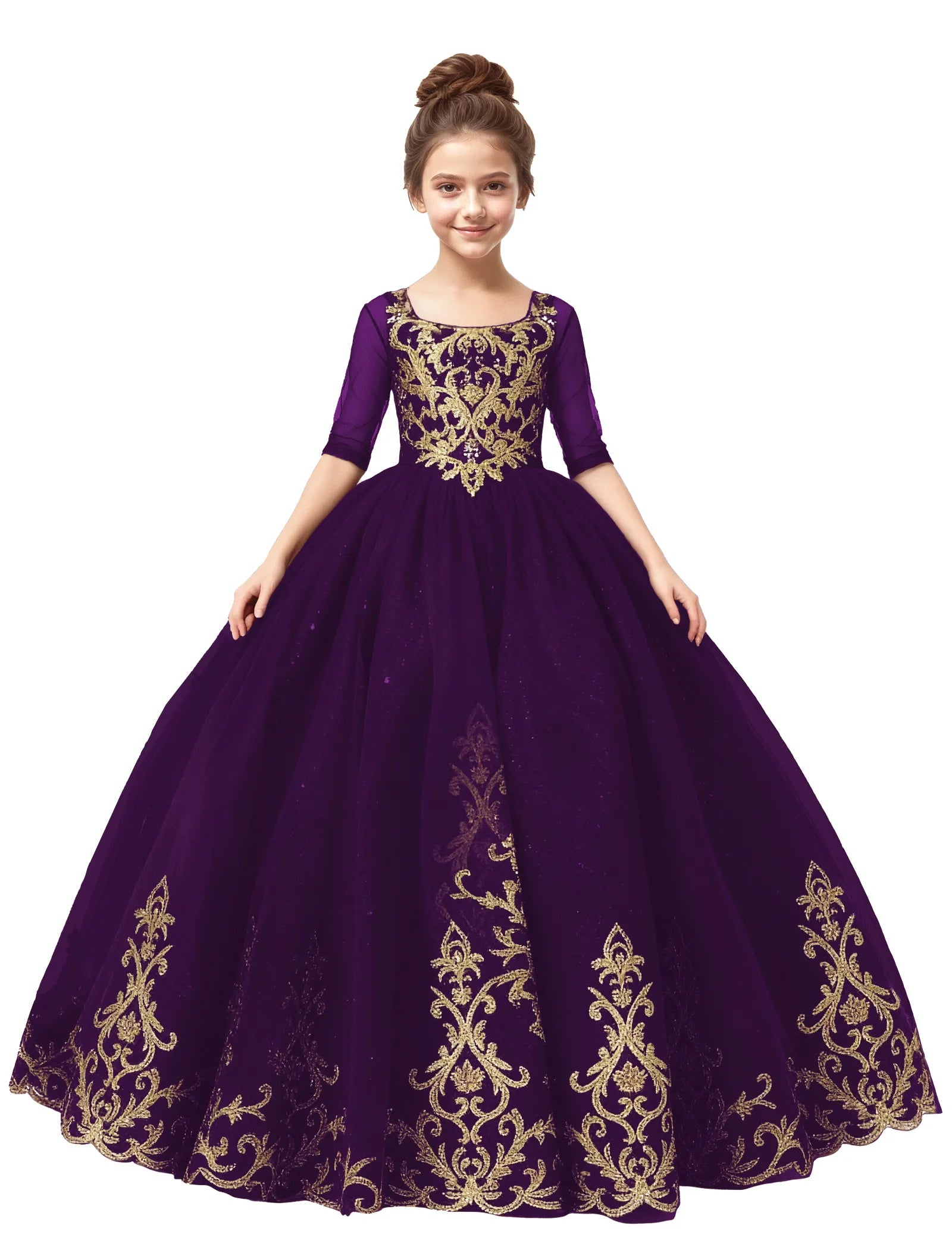 Vestido de princesa sin mangas de encaje