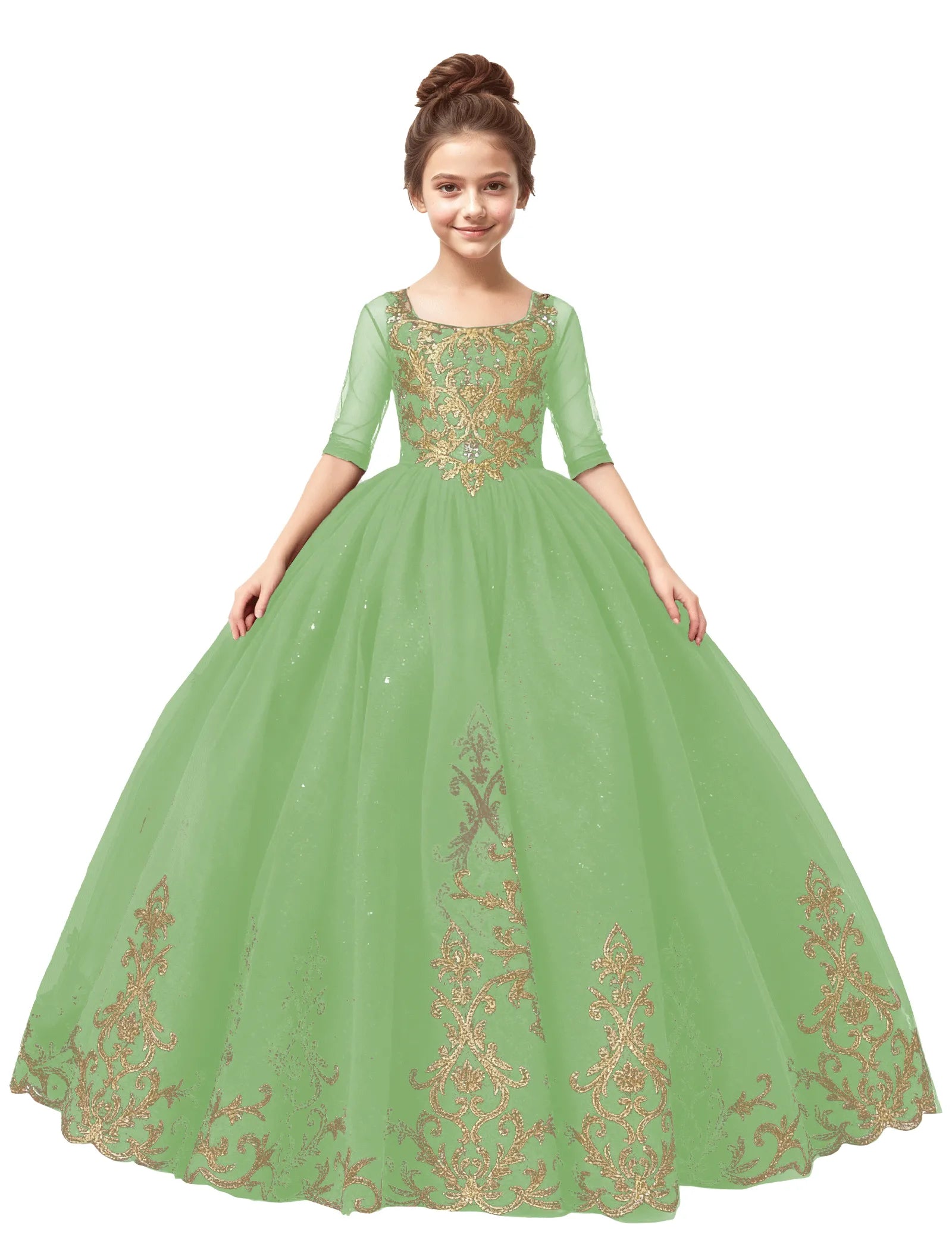 Vestido de princesa sin mangas de encaje