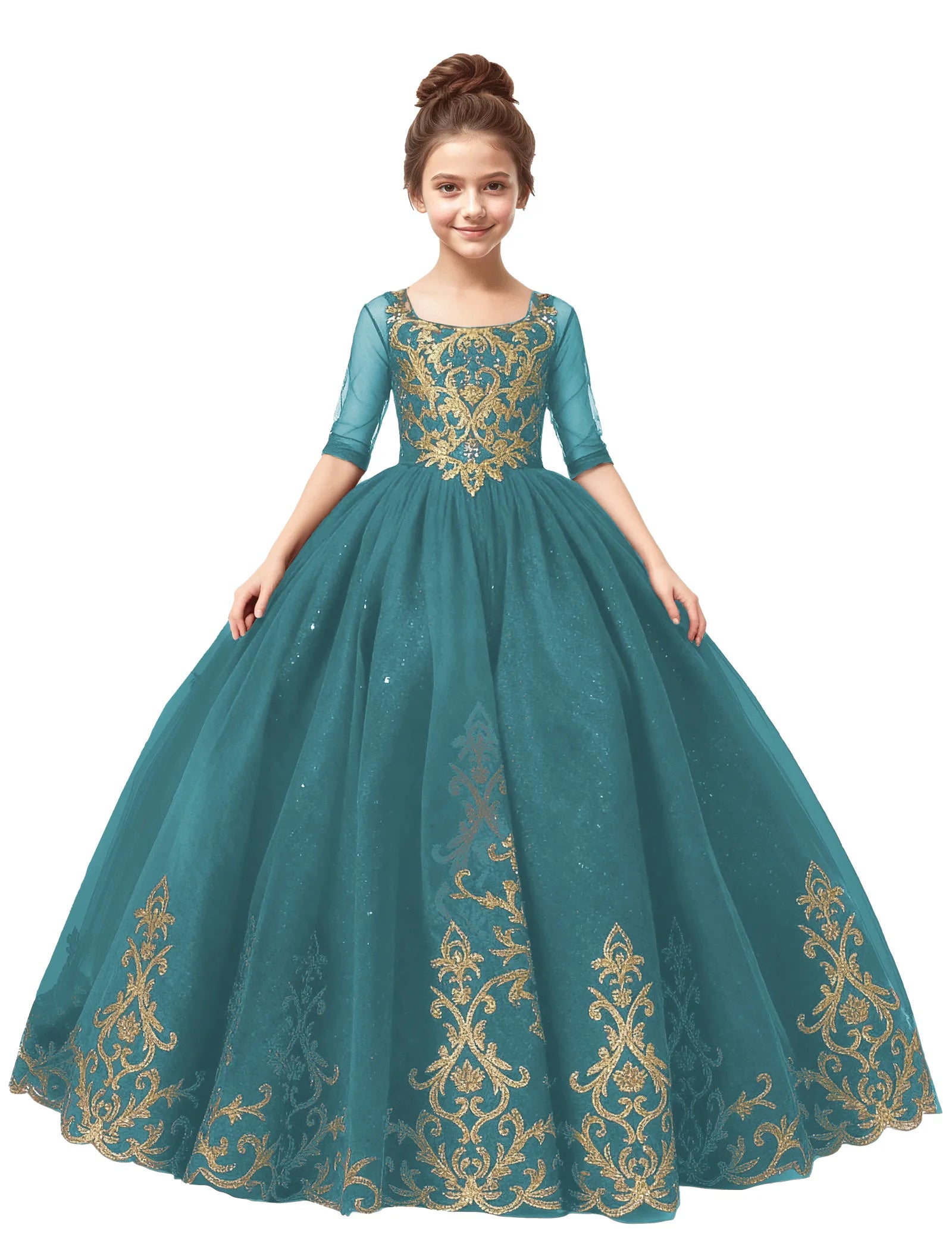 Vestido de princesa sin mangas de encaje